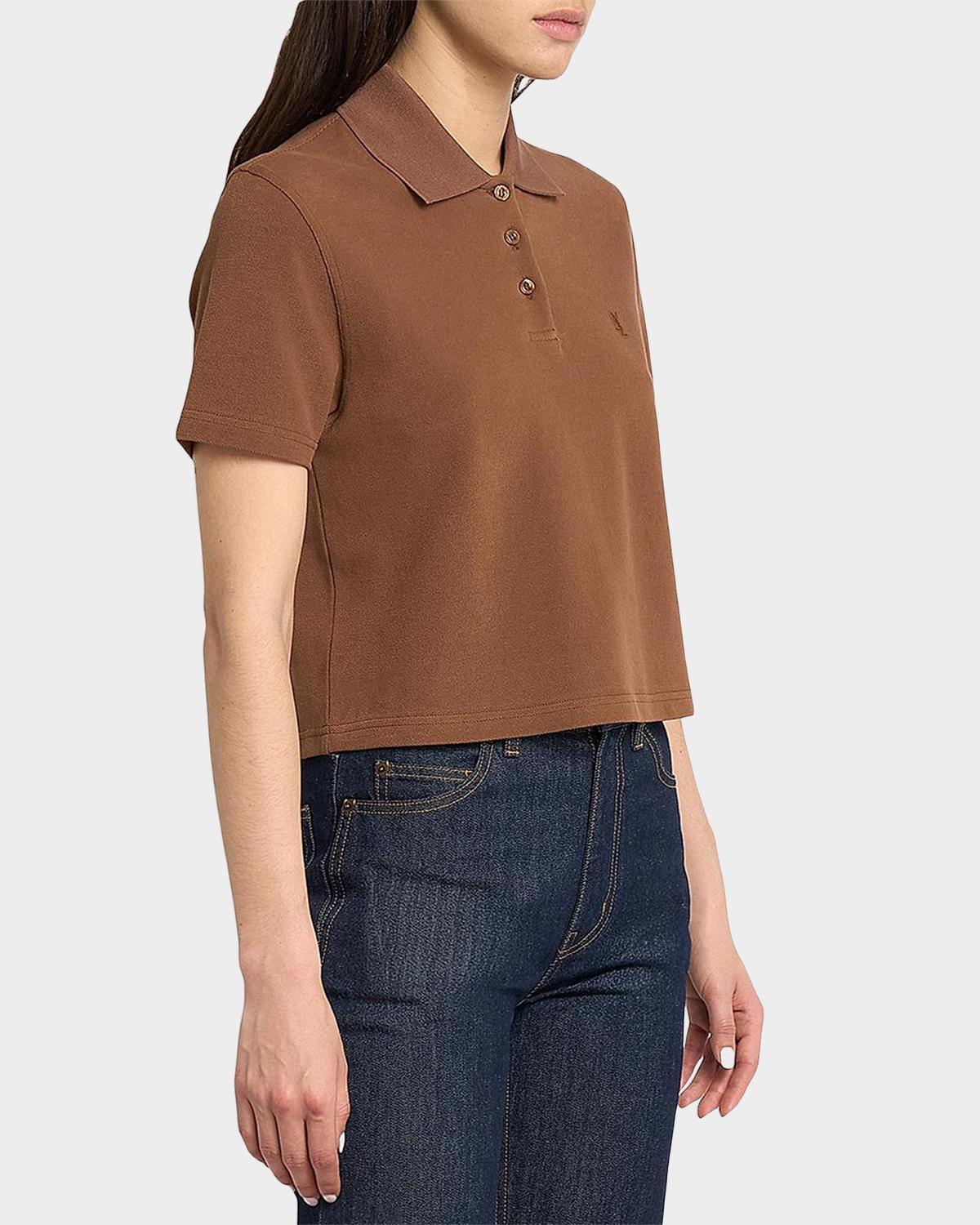 Cassandre Cotton Cropped Polo Shirt - thumbnail 5