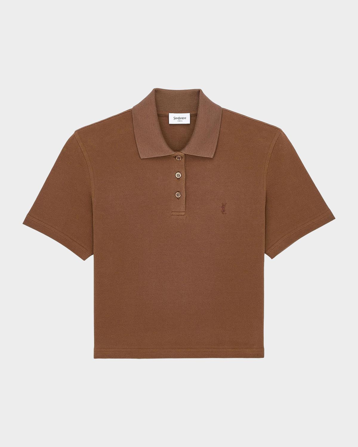 Cassandre Cotton Cropped Polo Shirt