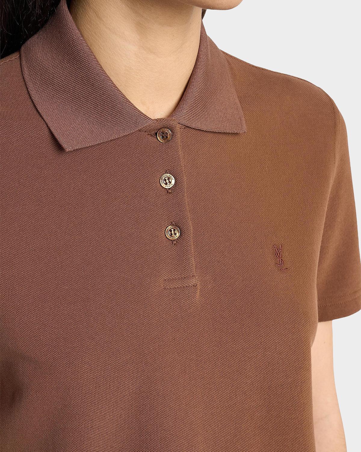 Cassandre Cotton Cropped Polo Shirt - thumbnail 6