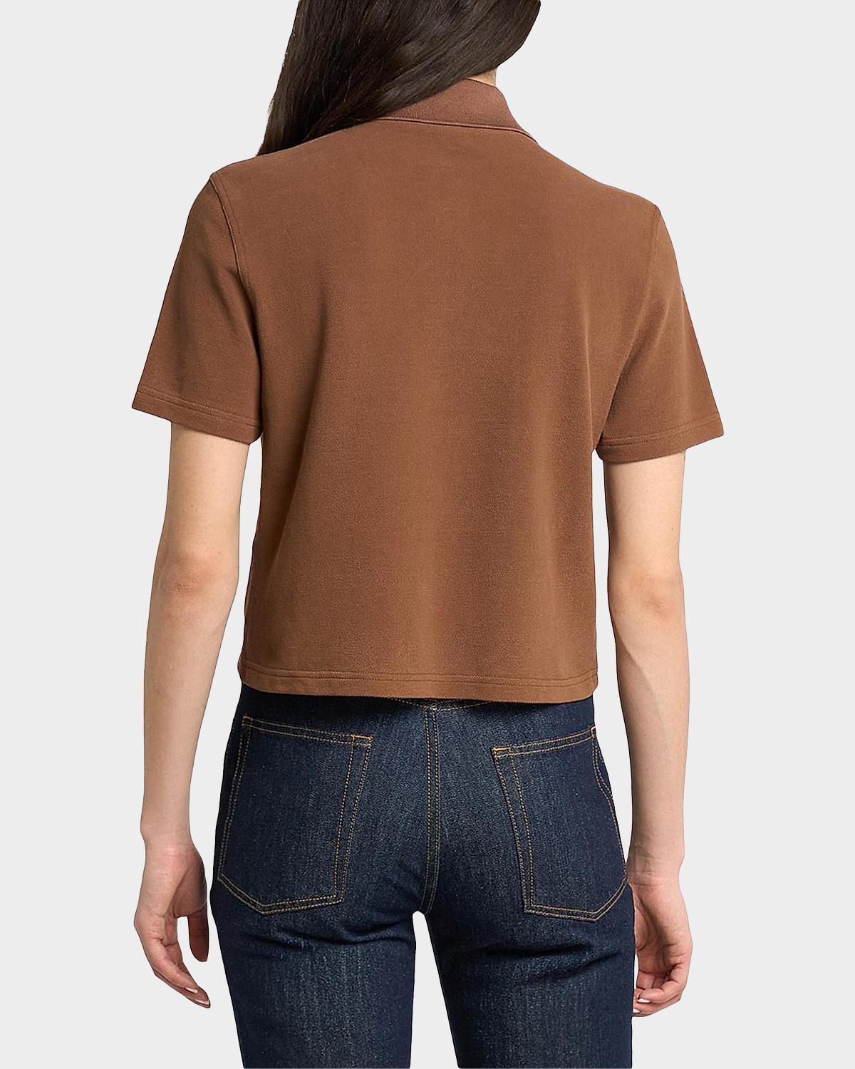 Cassandre Cotton Cropped Polo Shirt - thumbnail 10