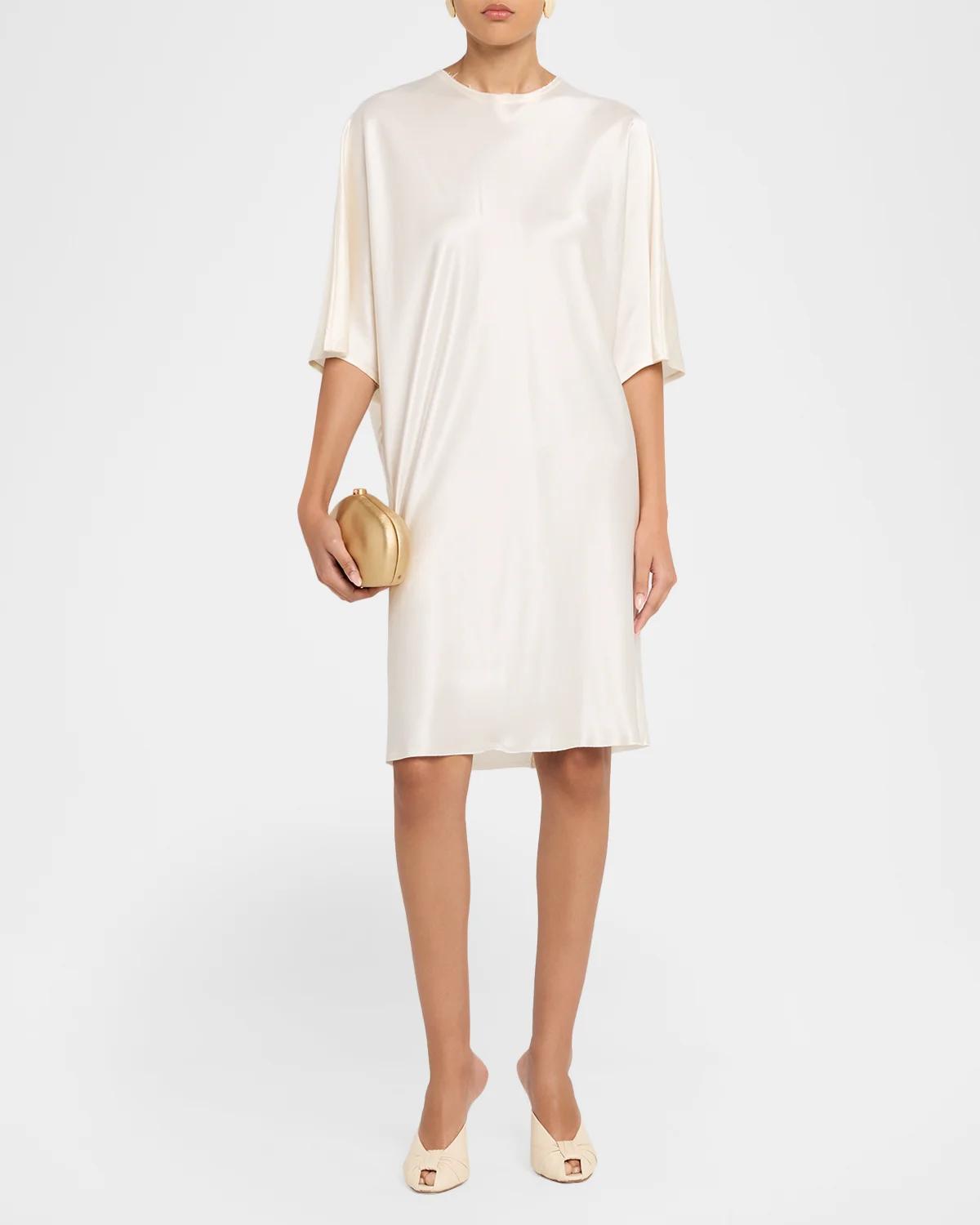 Mila Satin Shift Knee-Length Dress - thumbnail 2