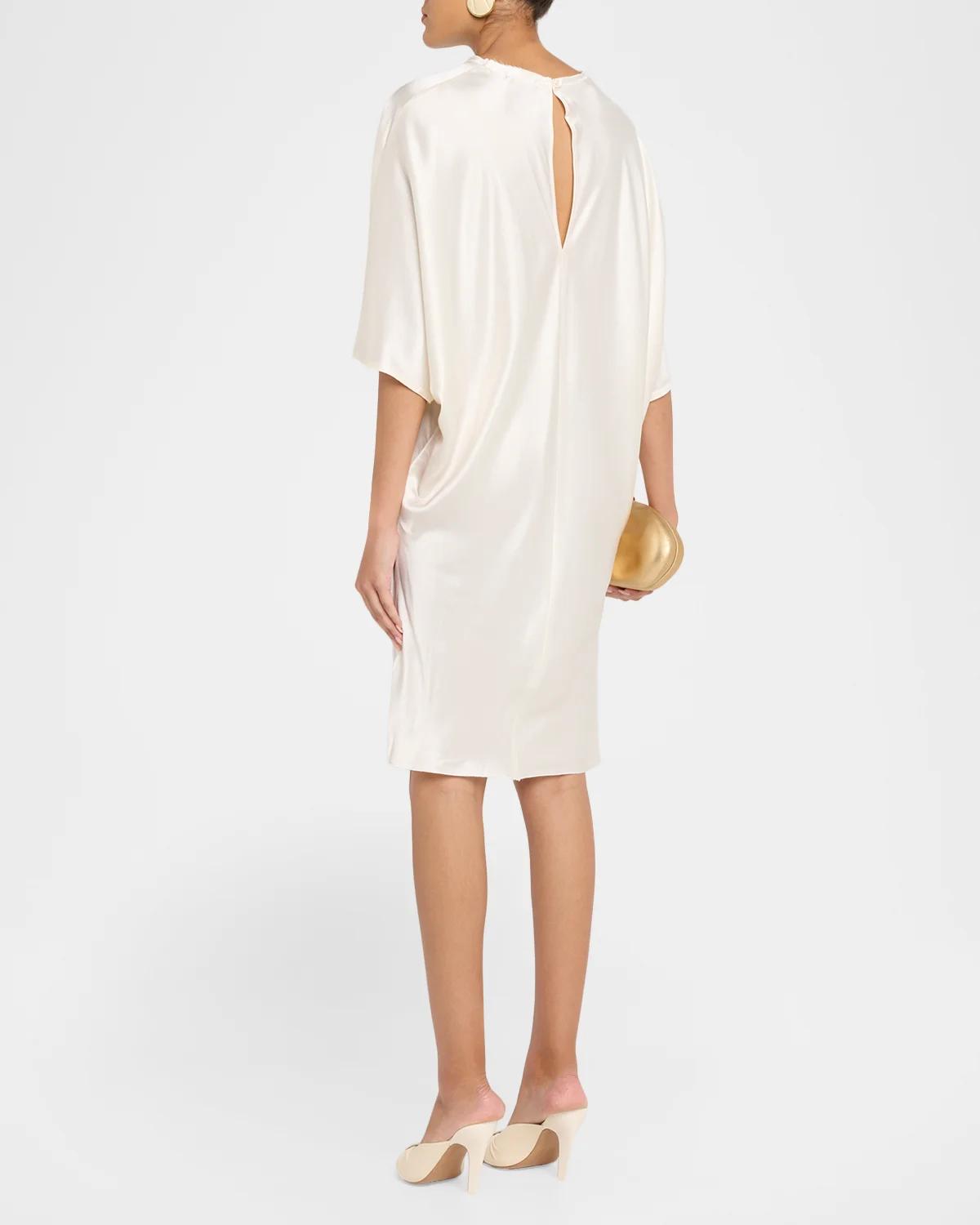 Mila Satin Shift Knee-Length Dress - thumbnail 3