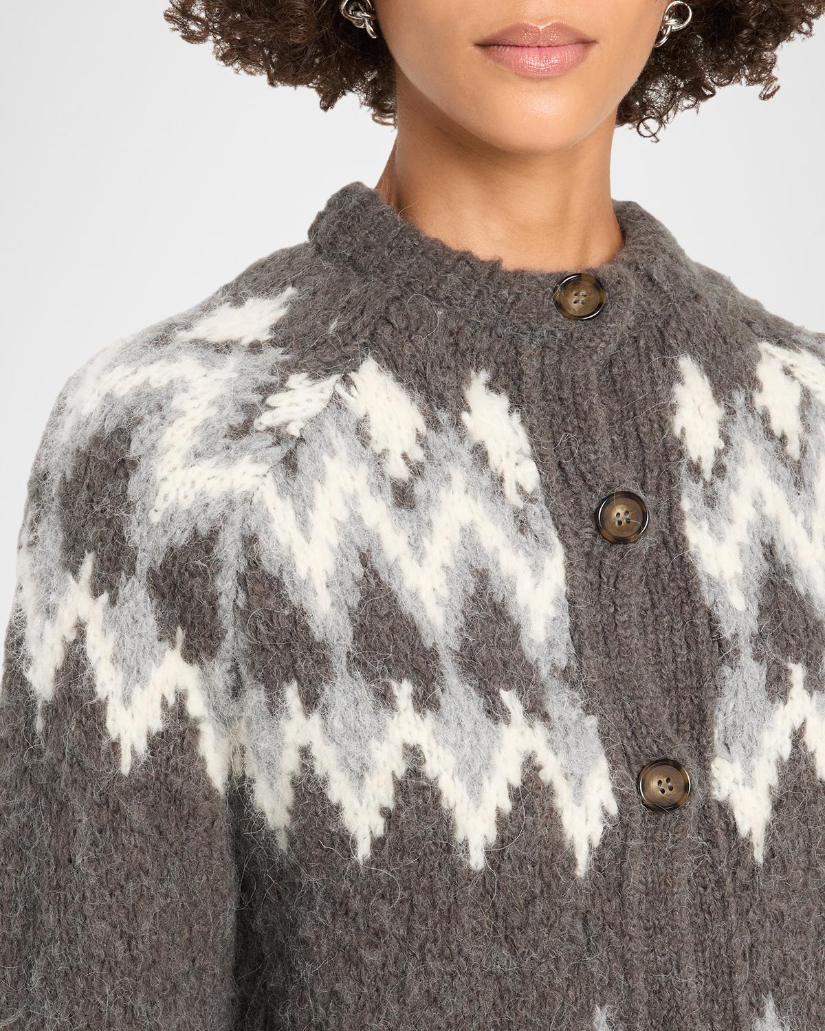 Christina Fair Isle-Inspired Cardigan - thumbnail 5