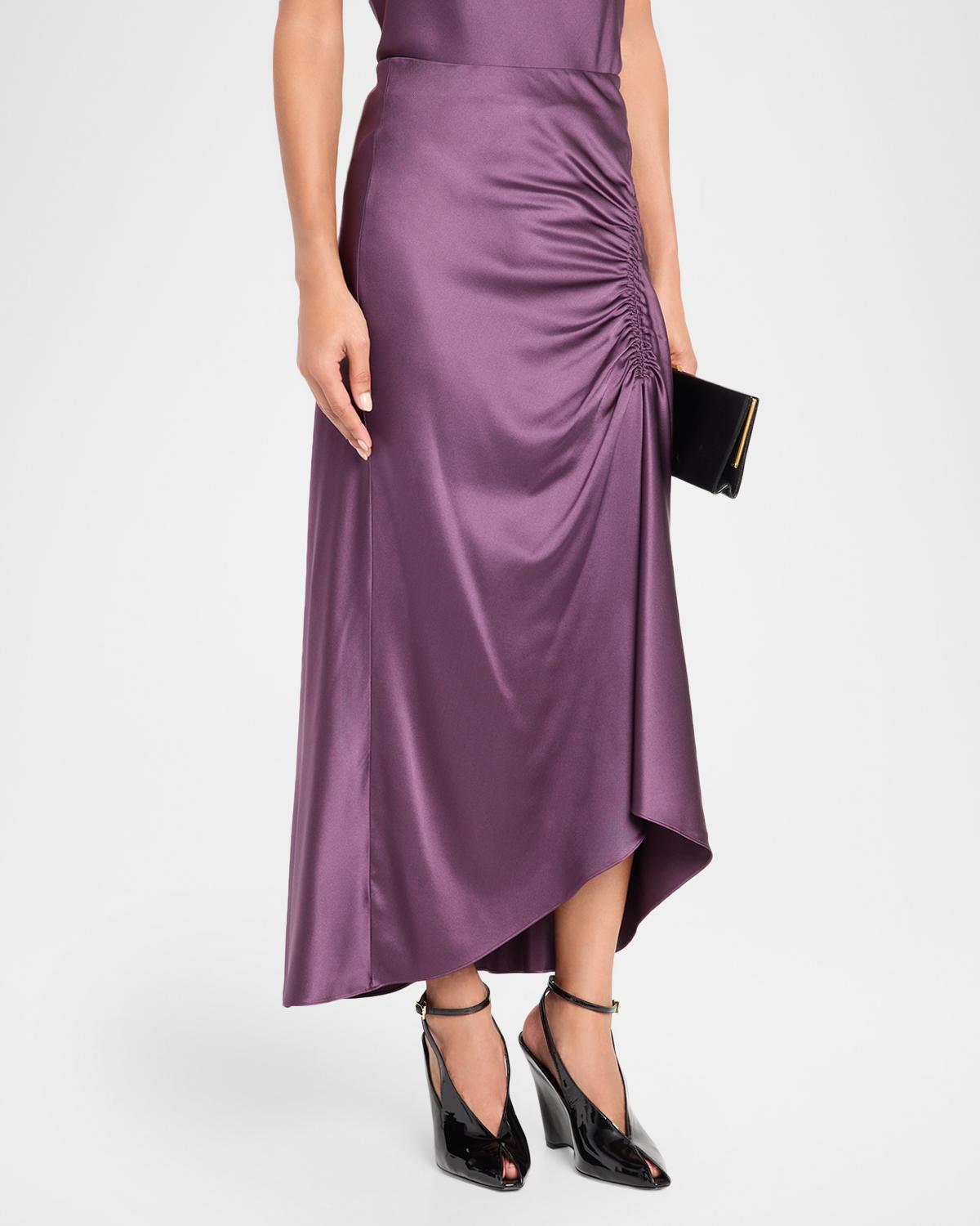 Felecia Ruched Satin Skirt - thumbnail 4