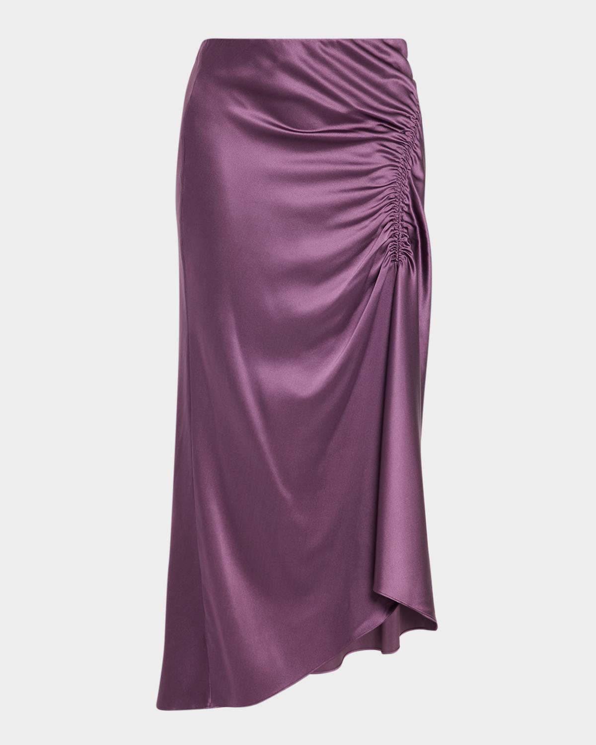 Felecia Ruched Satin Skirt