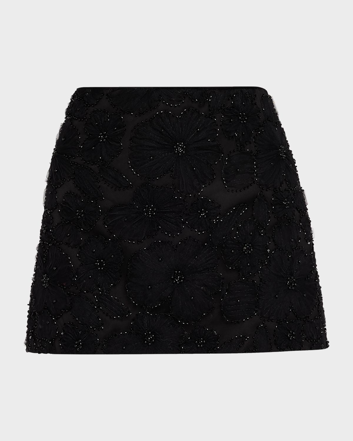 Olenna Beaded Floral Mini Skirt