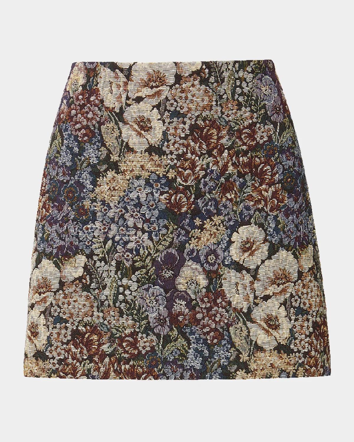 Ohemia Floral Jacquard Mini Skirt