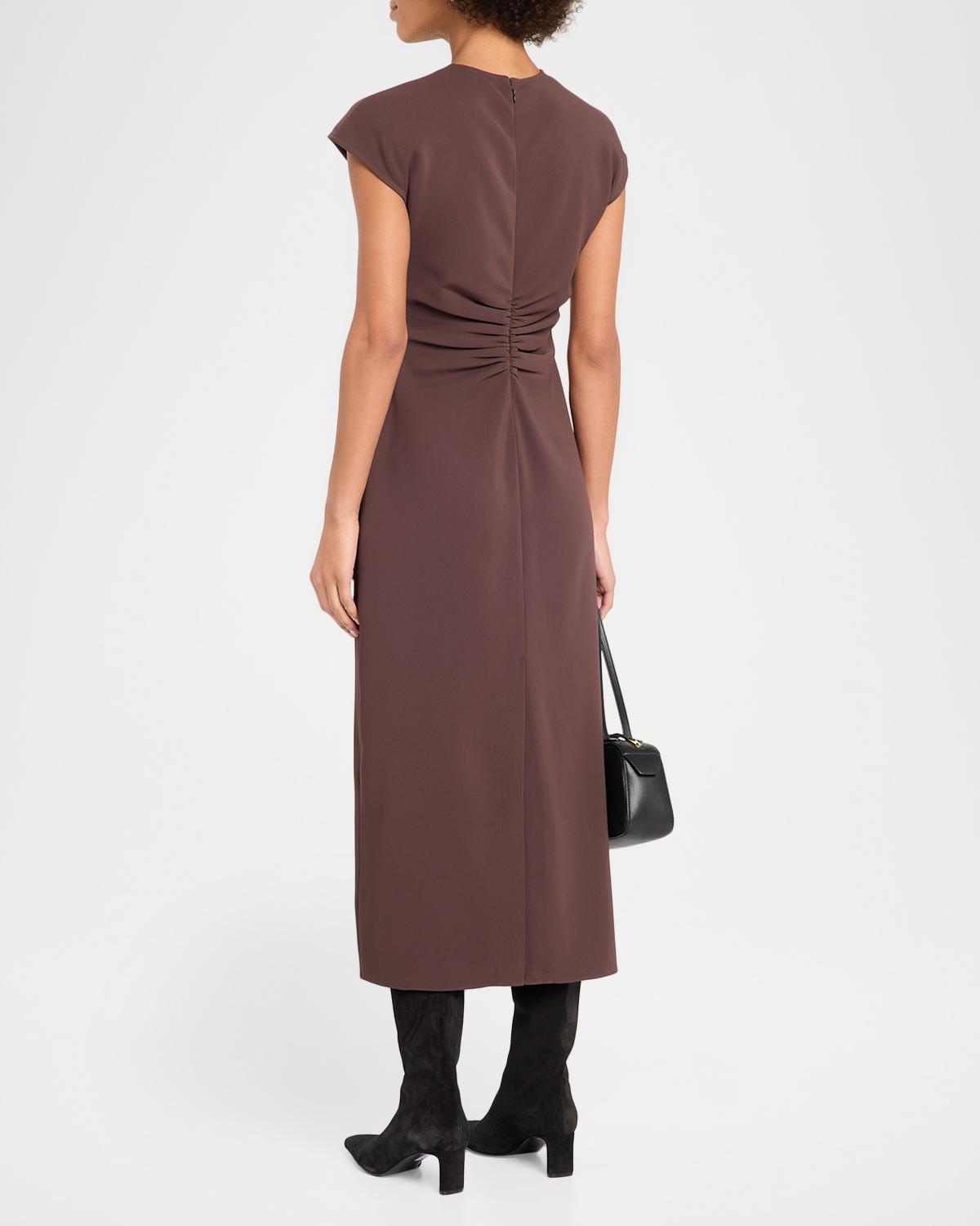 June Ruched Cap-Sleeve Midi Dress - thumbnail 3