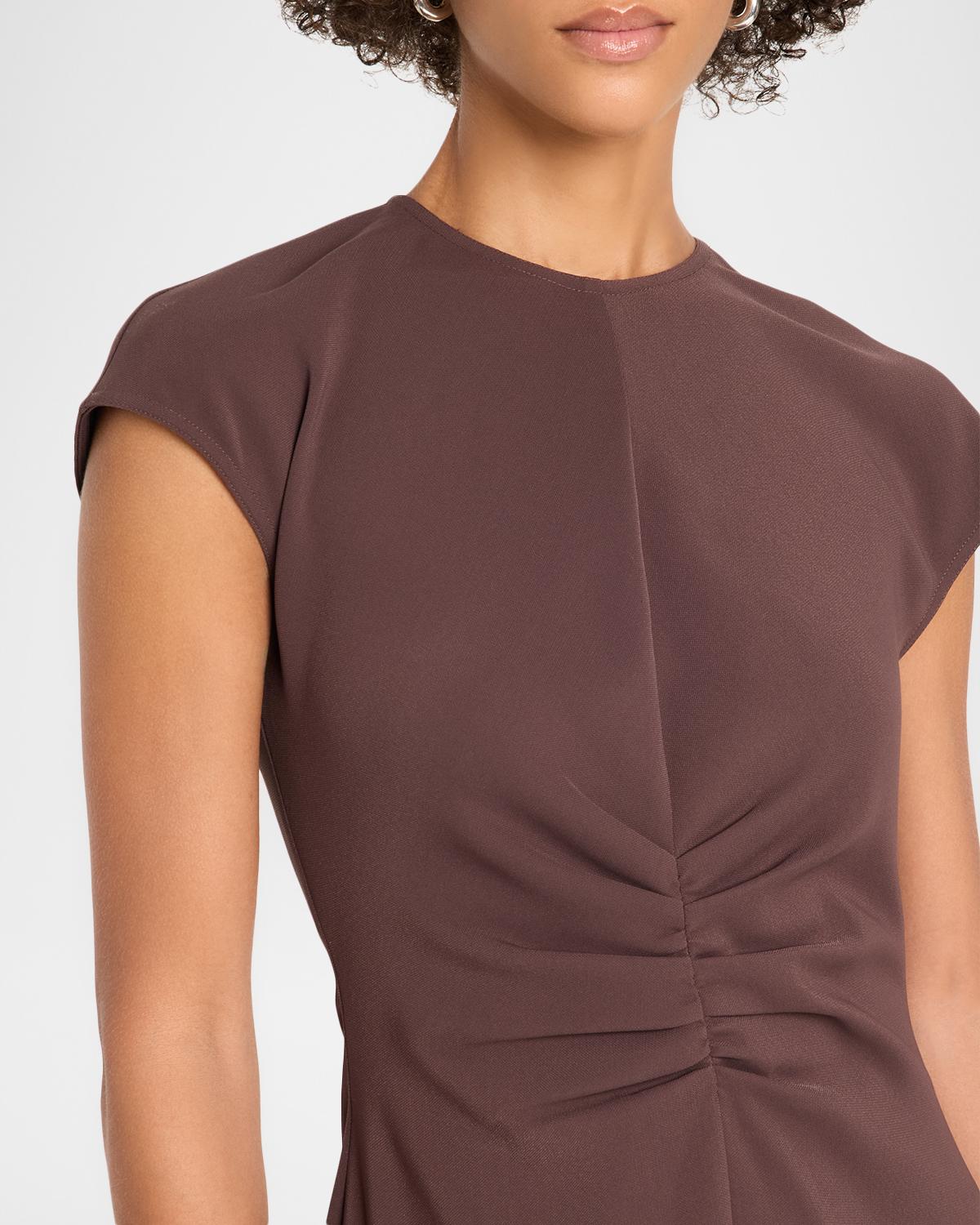 June Ruched Cap-Sleeve Midi Dress - thumbnail 5