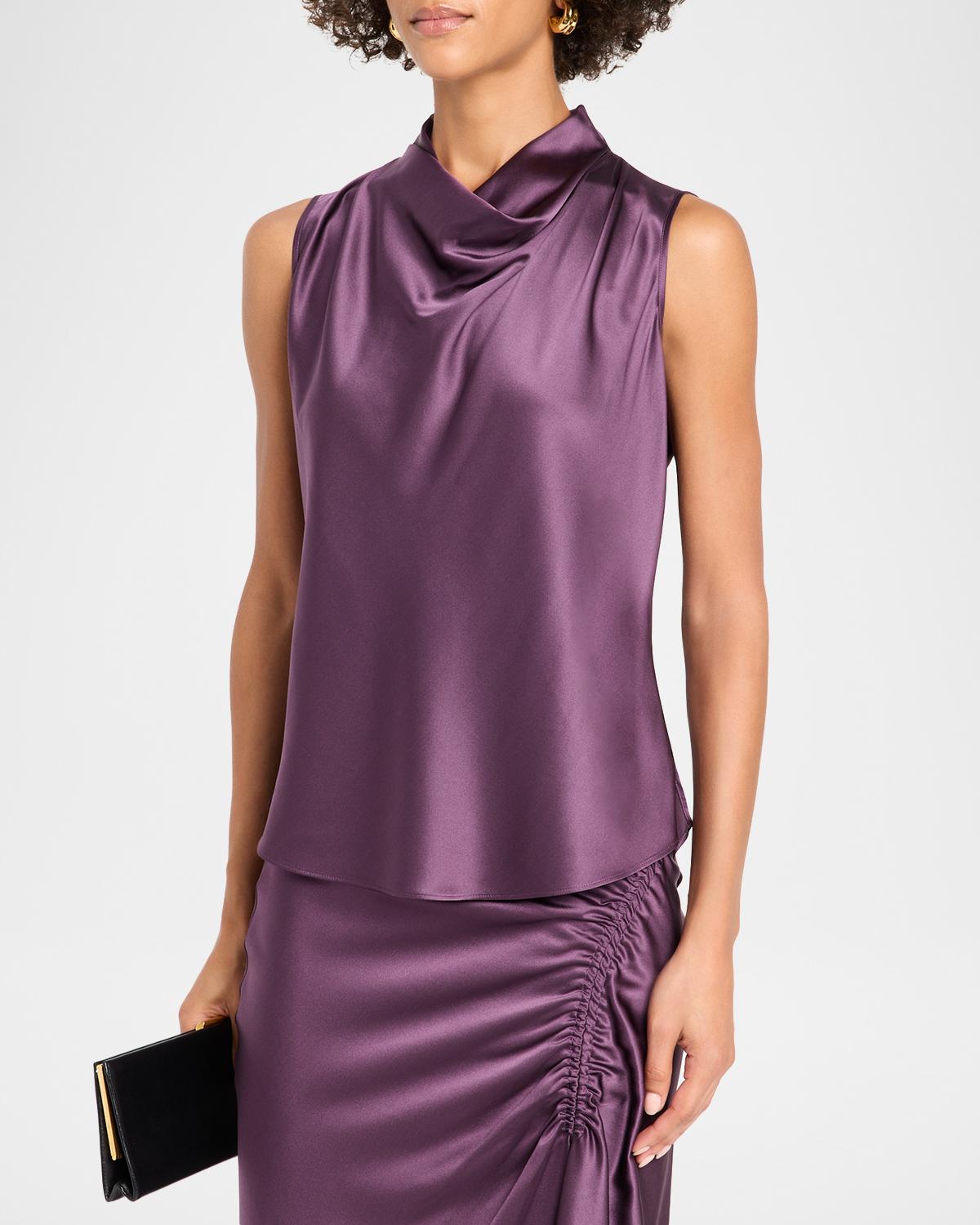 Tam Silk-Blend Cowlneck Top - thumbnail 4