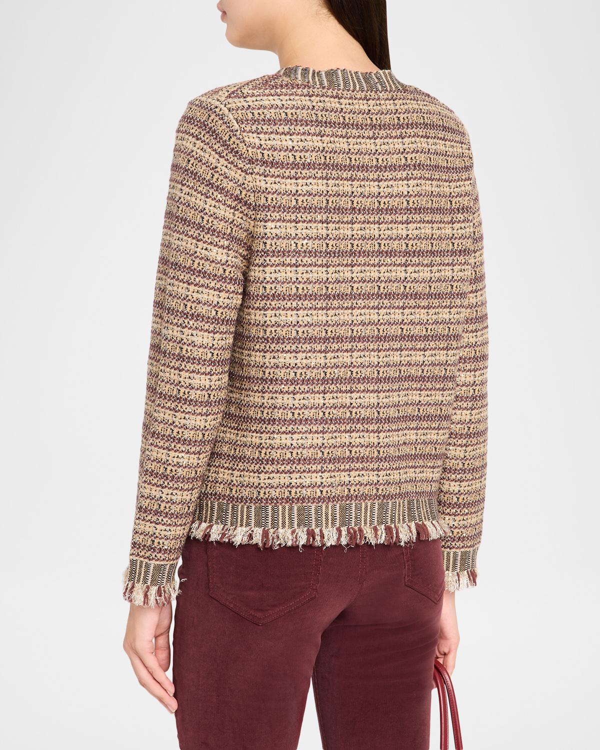 Sariyah Striped Wool-Blend Knit Jacket - thumbnail 3