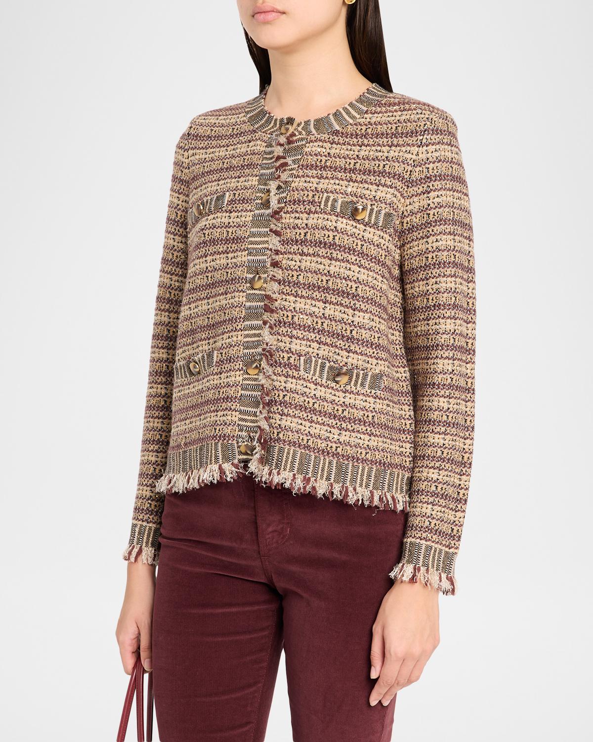 Sariyah Striped Wool-Blend Knit Jacket - thumbnail 4