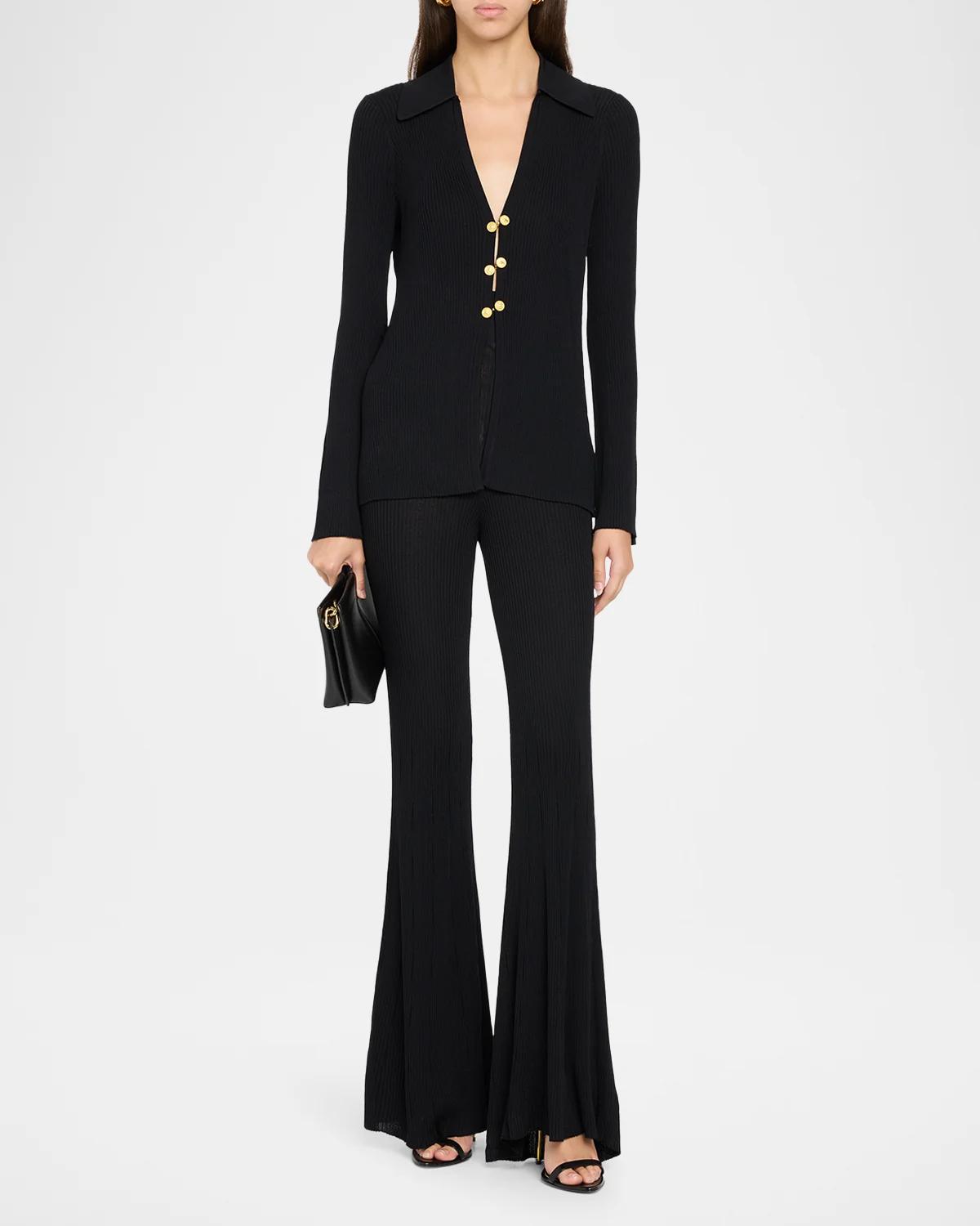 Conan Rib-Knit Flare Pants - thumbnail 2