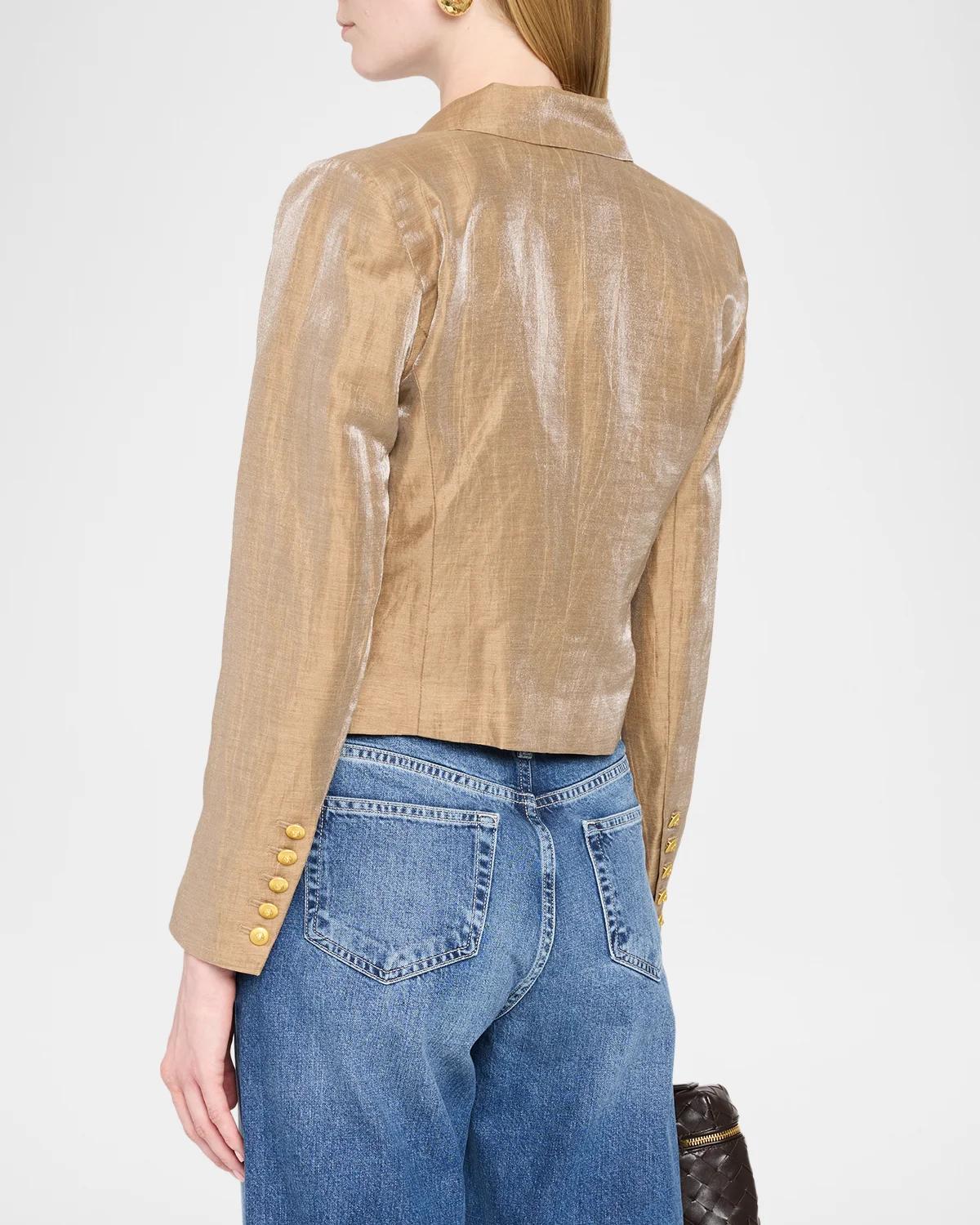 Inez Cropped Metallic Blazer - thumbnail 3