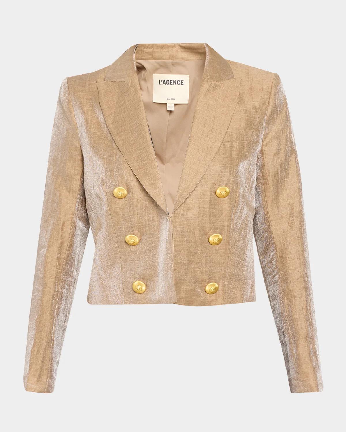 Inez Cropped Metallic Blazer