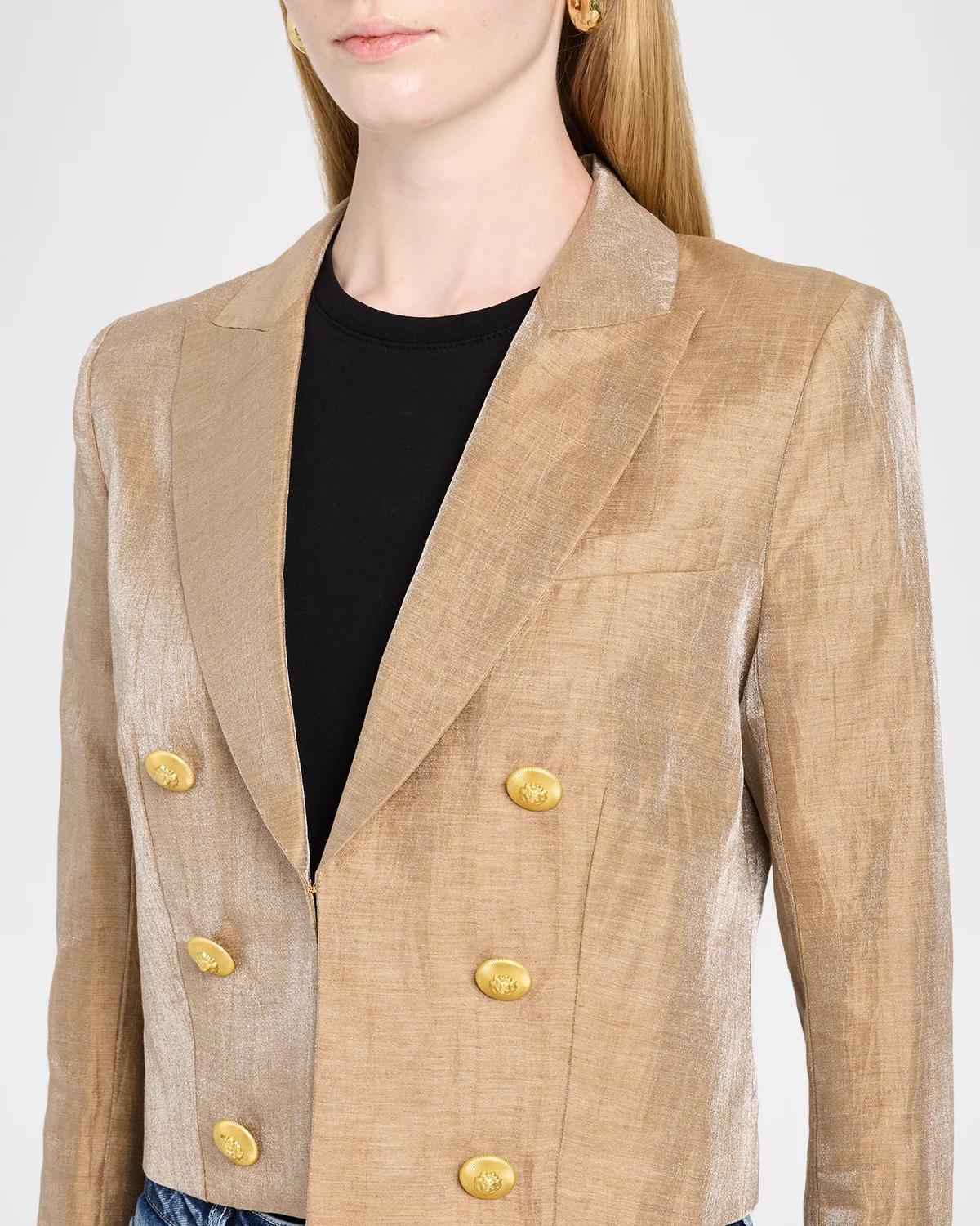 Inez Cropped Metallic Blazer - thumbnail 5