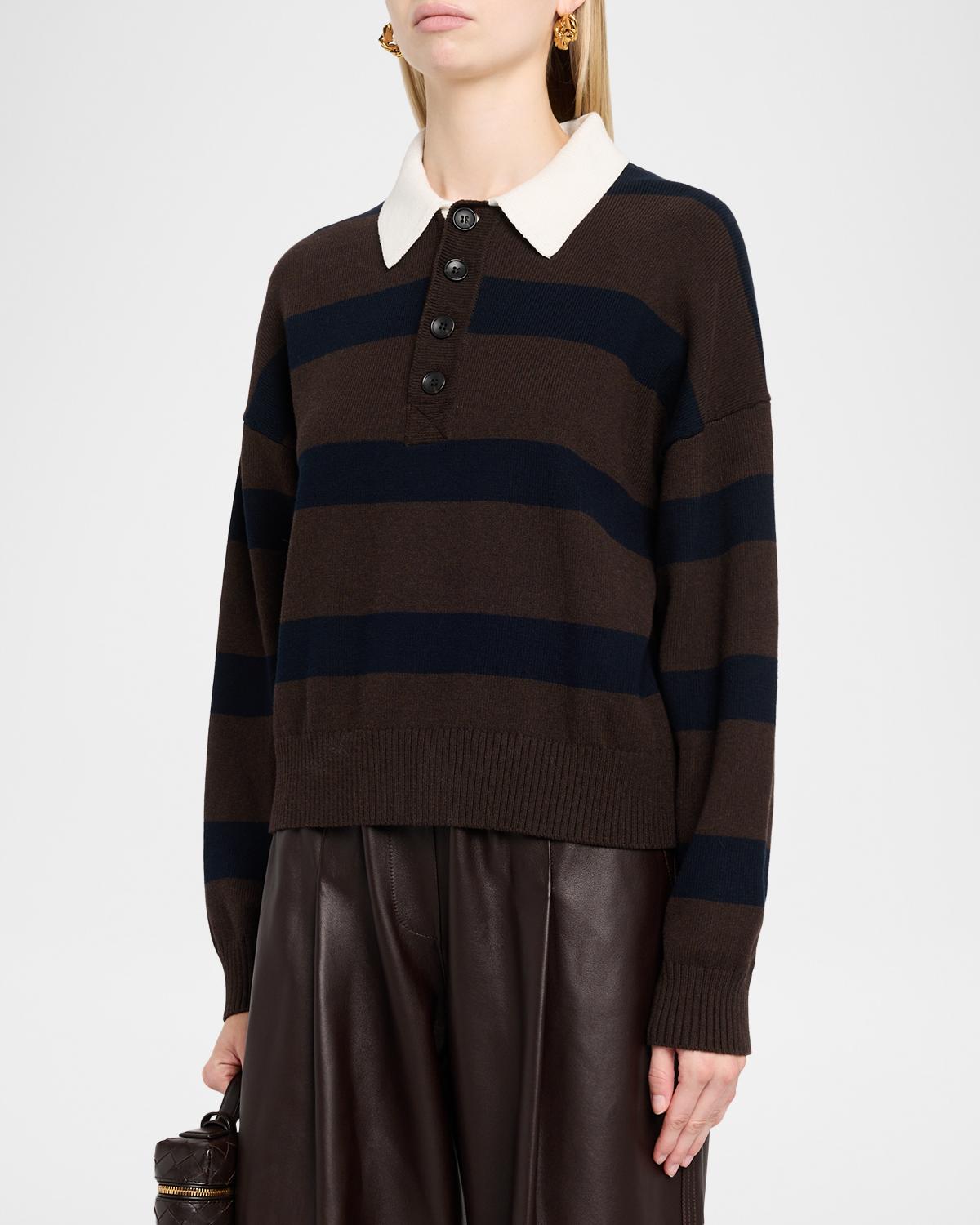 Alexa Striped Polo Sweater - thumbnail 4