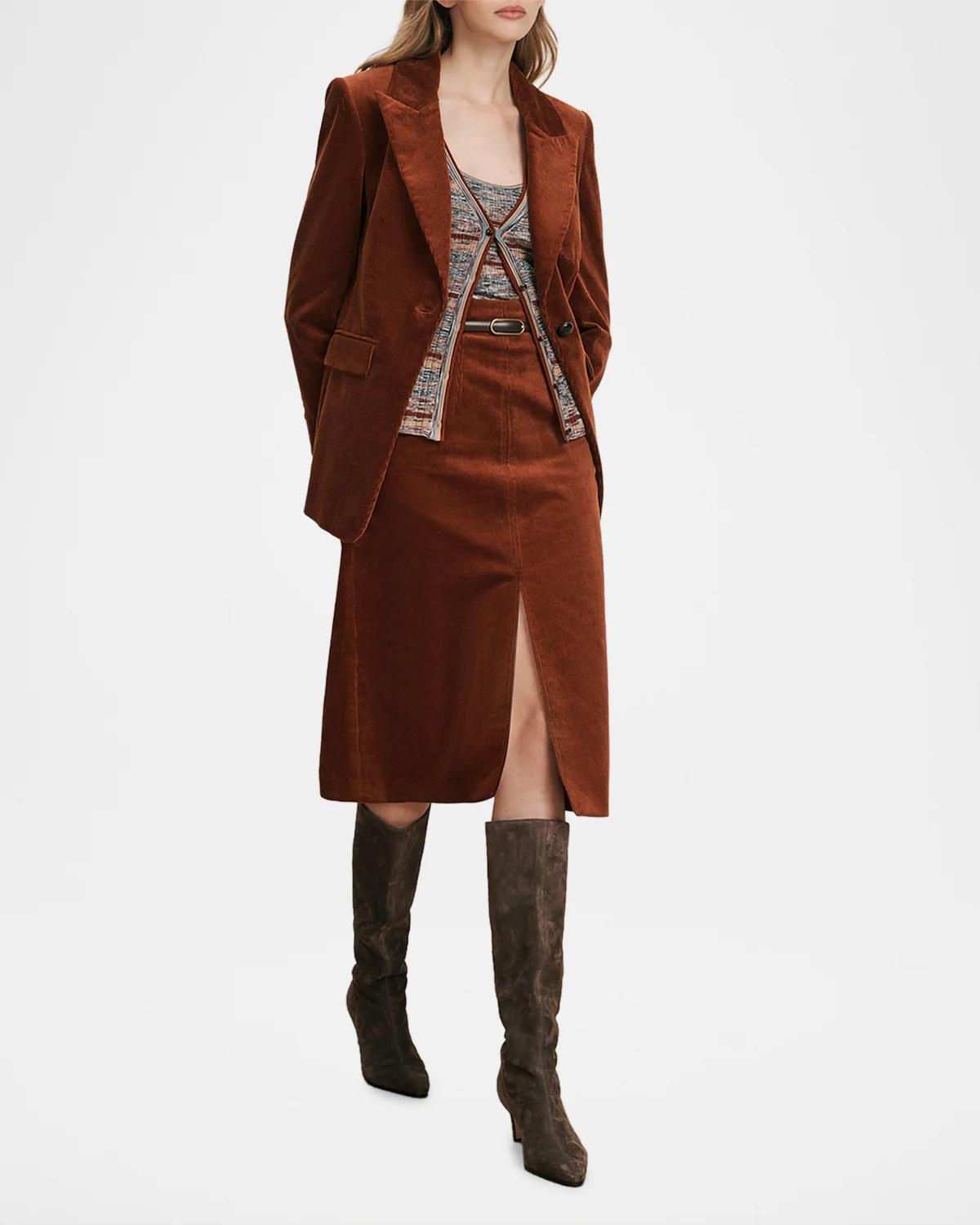 Alexie Corduroy Midi Skirt - thumbnail 2