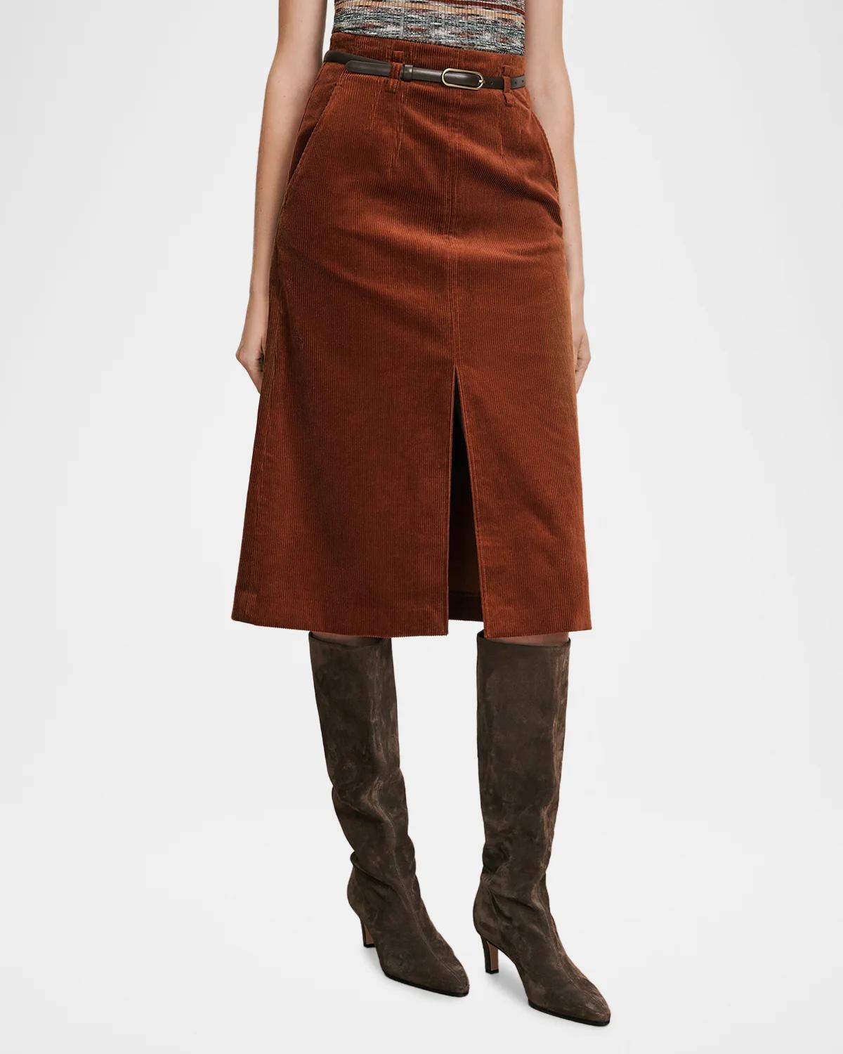 Alexie Corduroy Midi Skirt - thumbnail 4