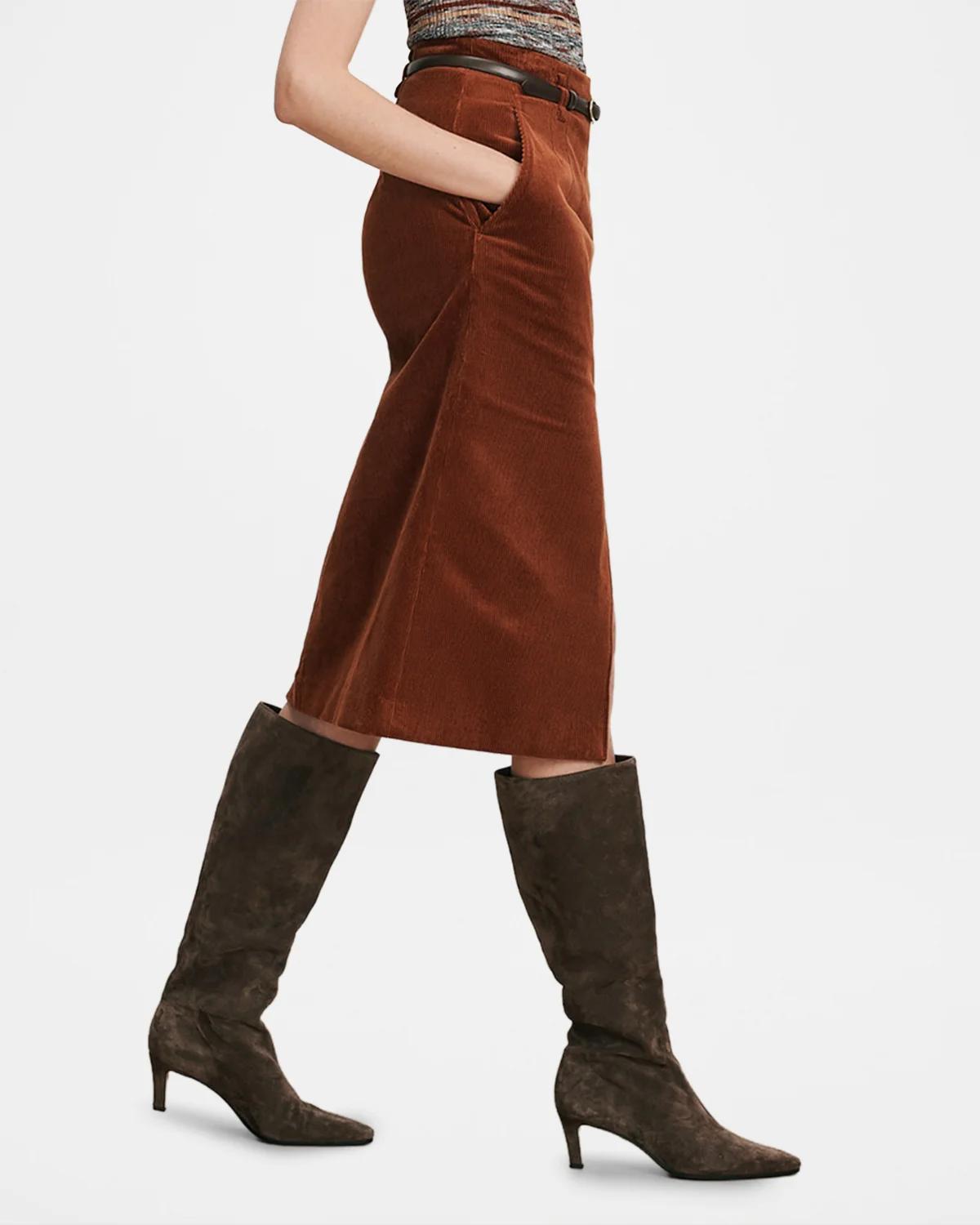 Alexie Corduroy Midi Skirt - thumbnail 5