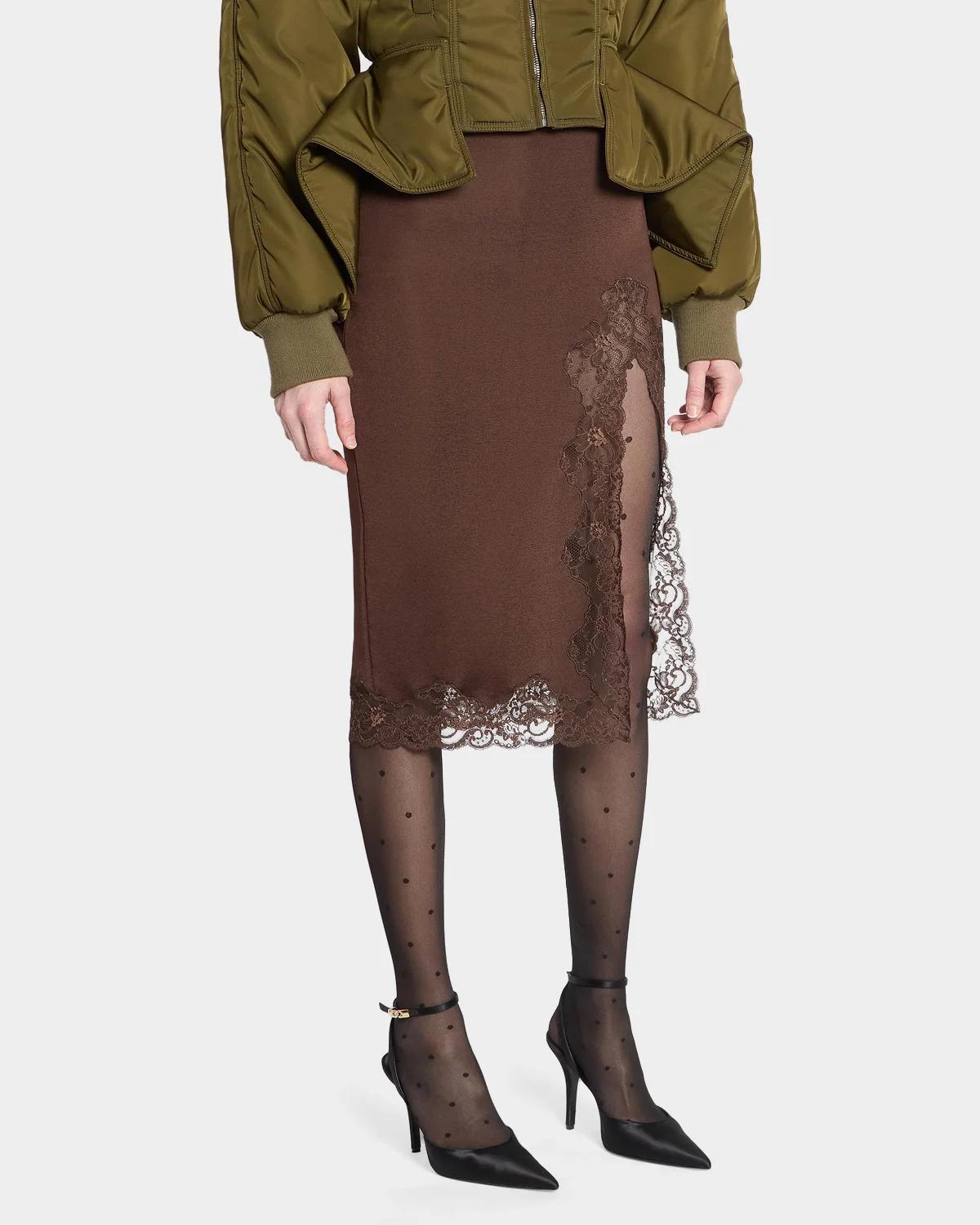 Lace-Trimmed Midi Skirt - thumbnail 4