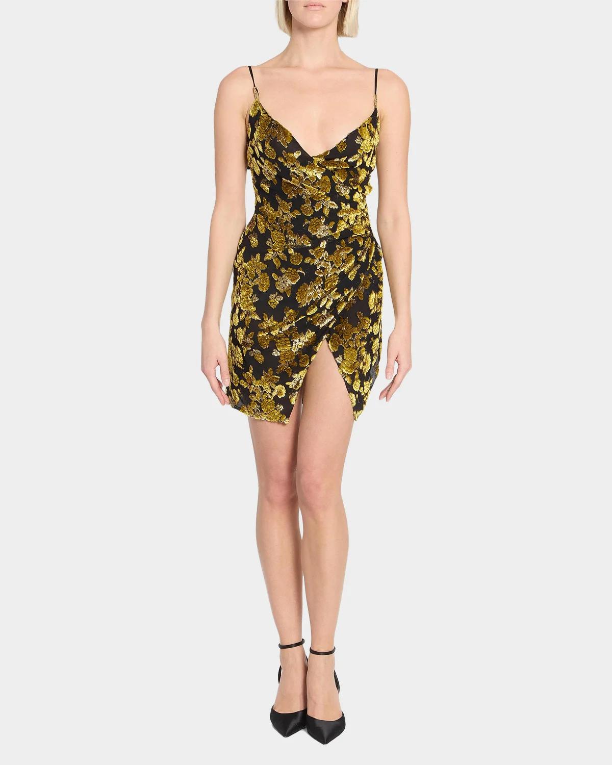 Jacquard Silk-Velvet Mini Dress - thumbnail 2