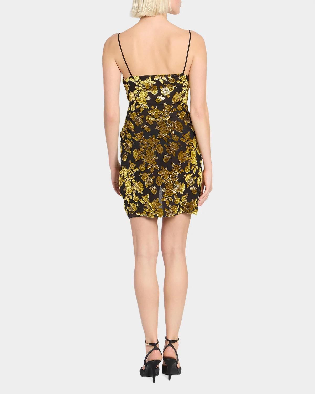 Jacquard Silk-Velvet Mini Dress - thumbnail 3