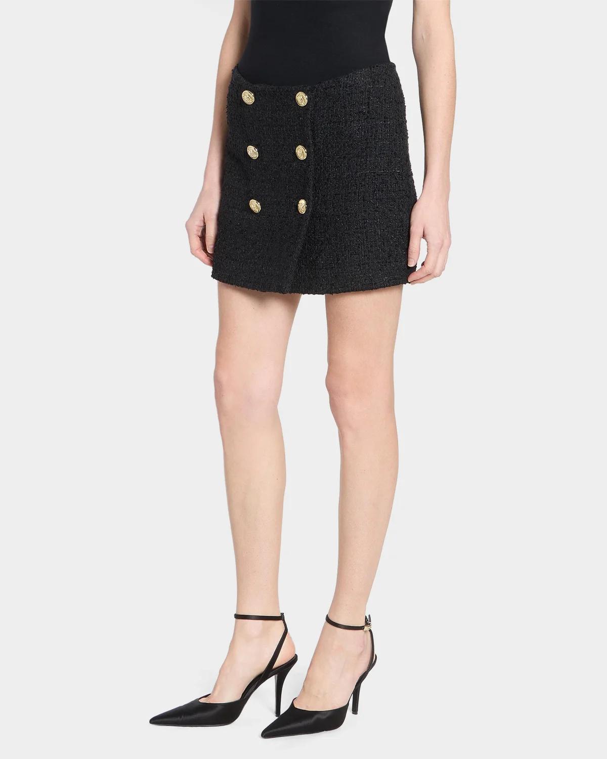 Buttoned Tweed Mini Skirt - thumbnail 5