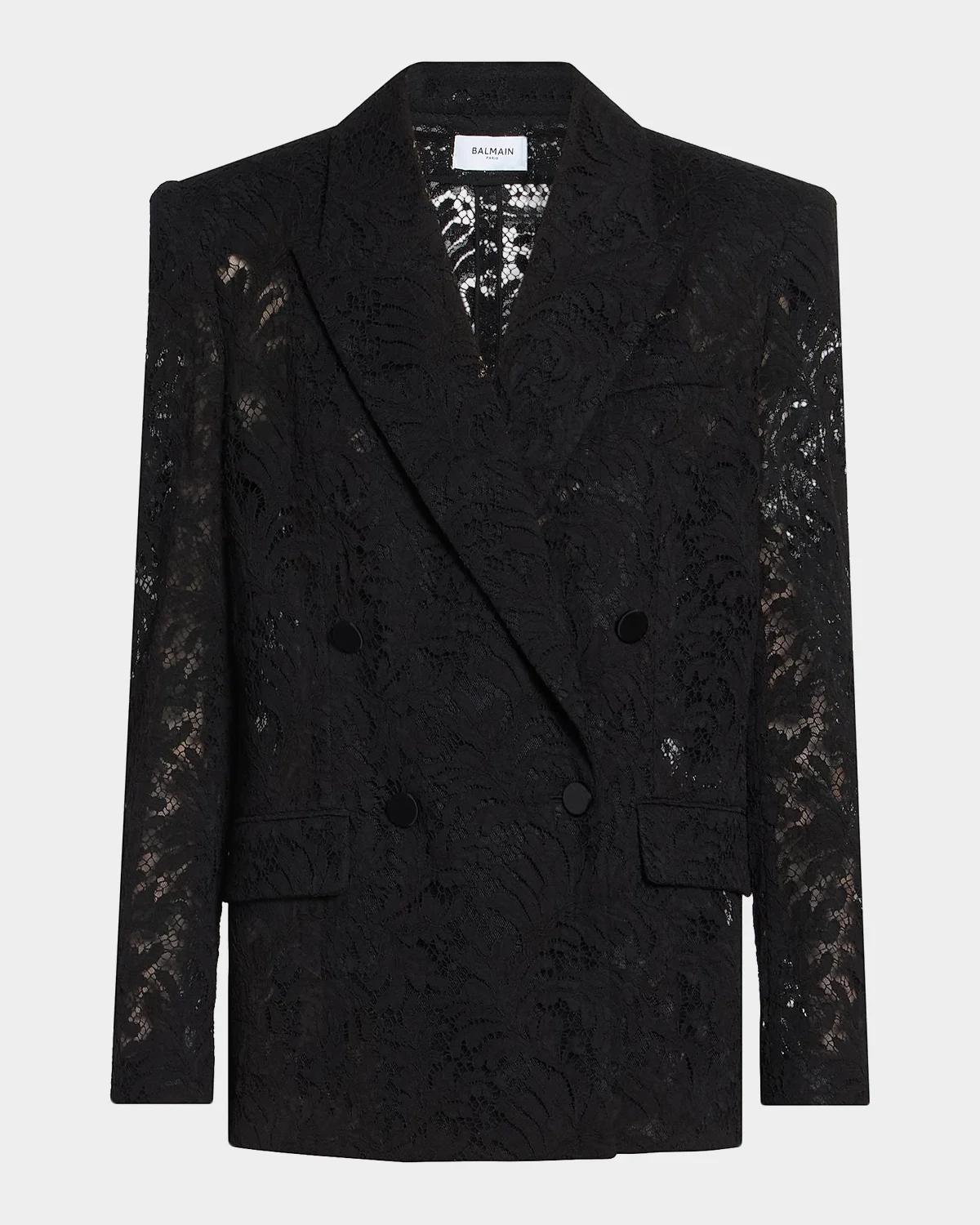 Lace Double-Breasted Jacket