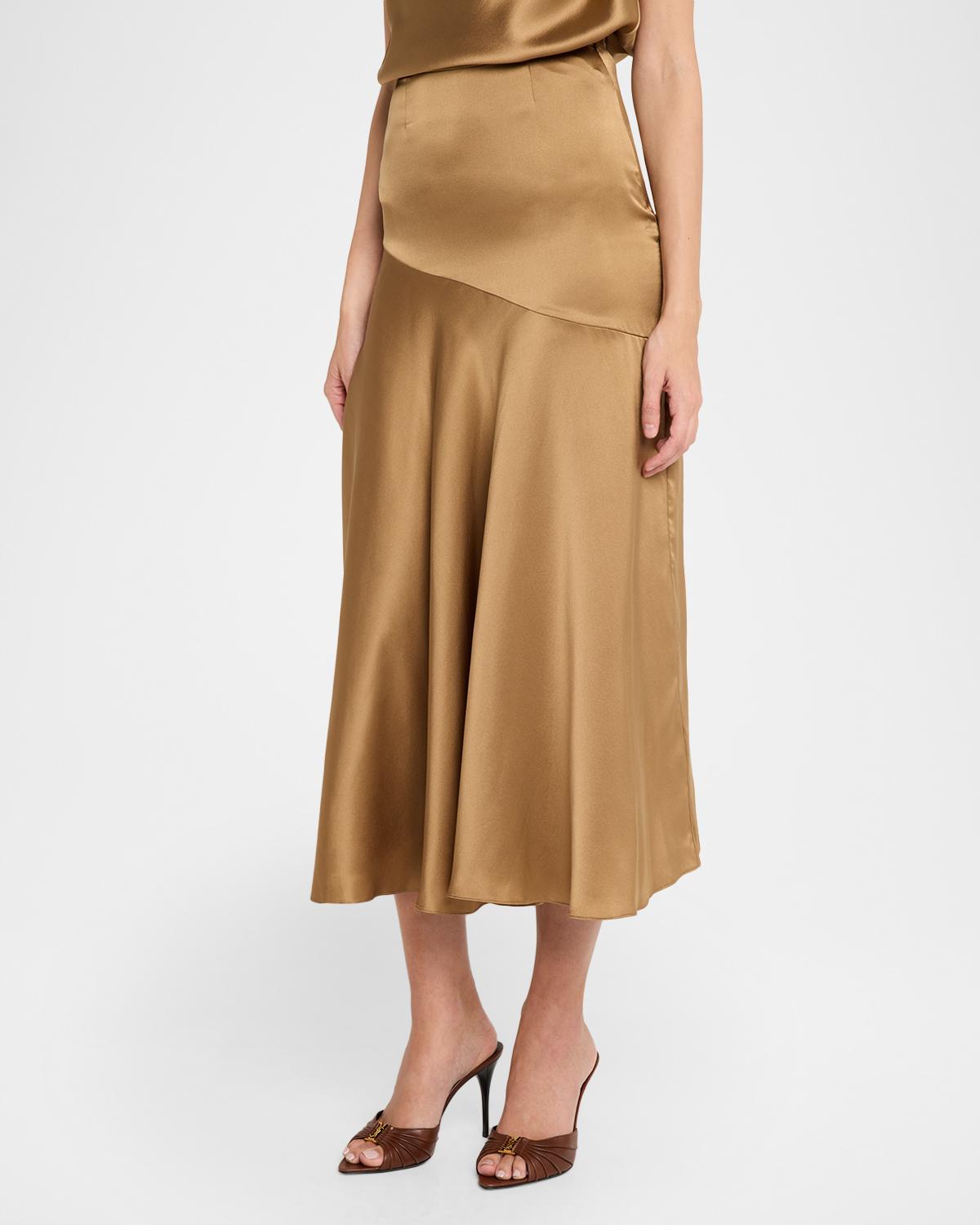 Tess Silk Charmeuse Midi Skirt - thumbnail 4