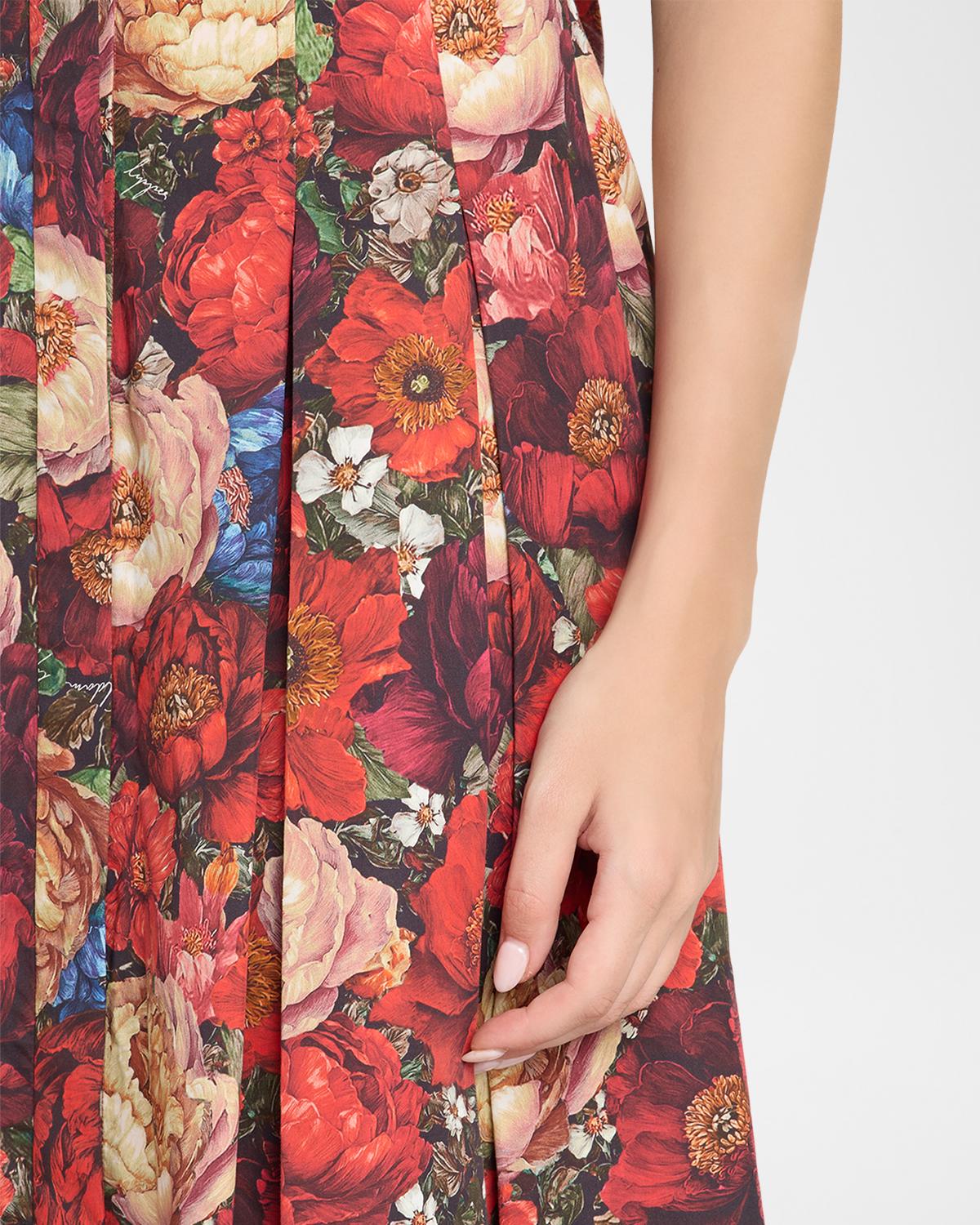 Leighton Belted Floral Poplin Midi Dress - thumbnail 5