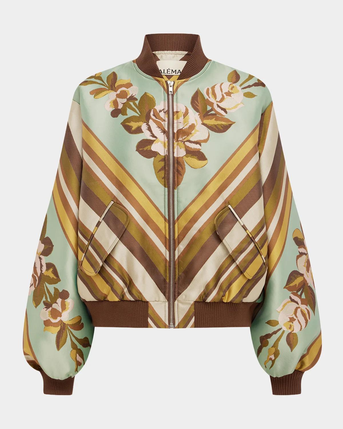 La Rose Jacquard Bomber Jacket