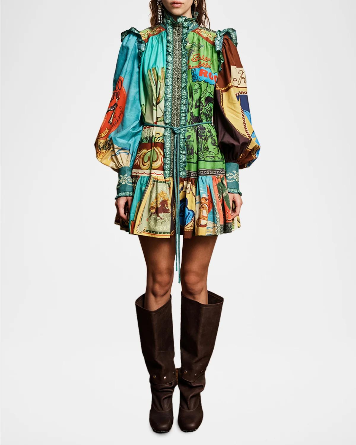 Ace Patchwork Mini Shirtdress - thumbnail 2