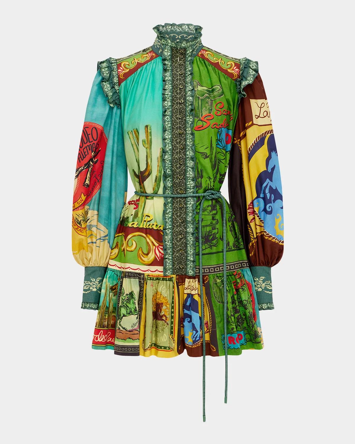 Ace Patchwork Mini Shirtdress