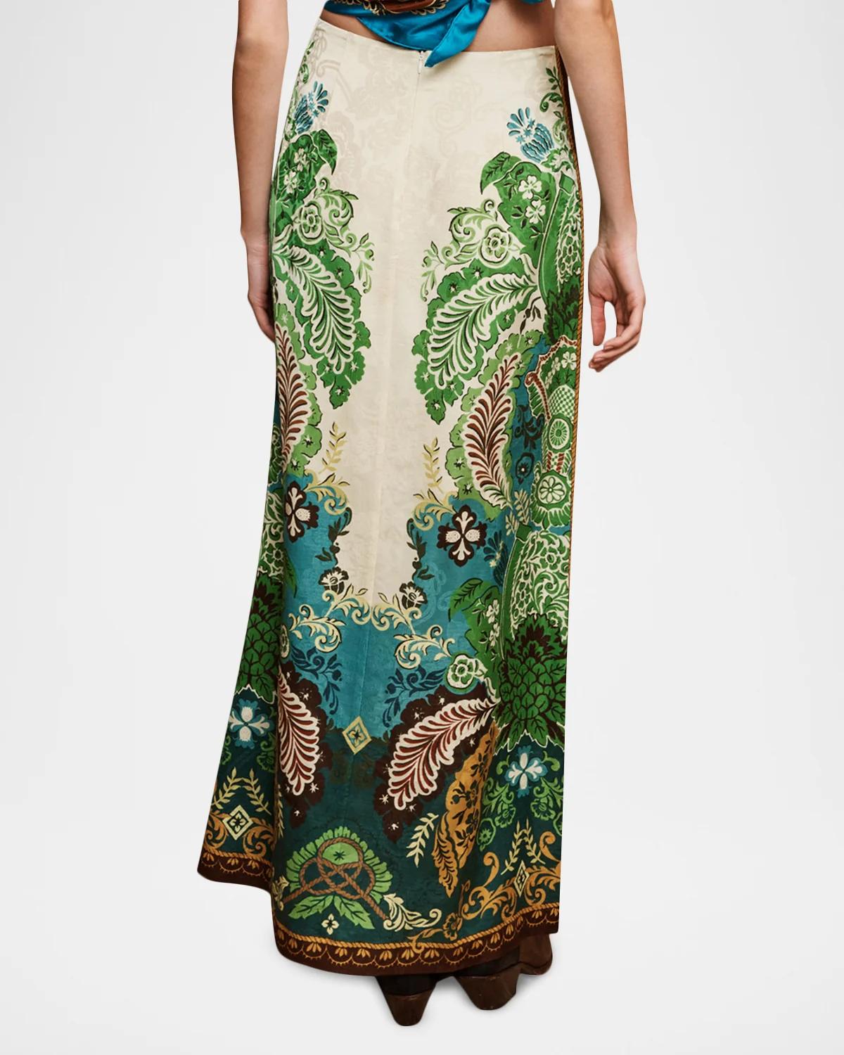 Florence Botanical Jacquard Maxi Skirt - thumbnail 2
