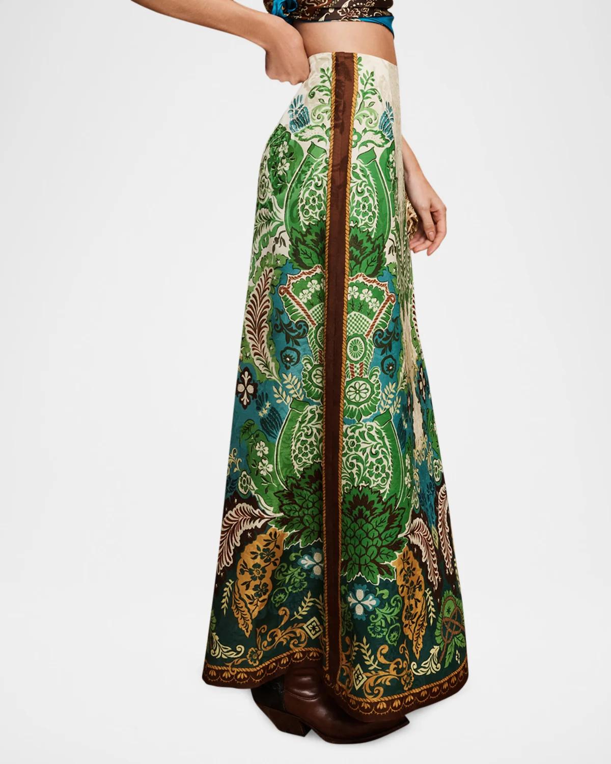 Florence Botanical Jacquard Maxi Skirt - thumbnail 3