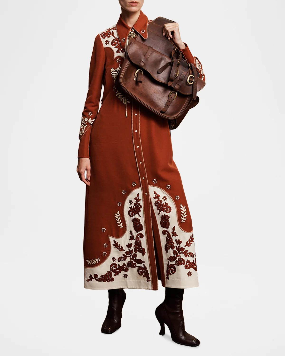 Duke Embroidered Maxi Shirtdress - thumbnail 2