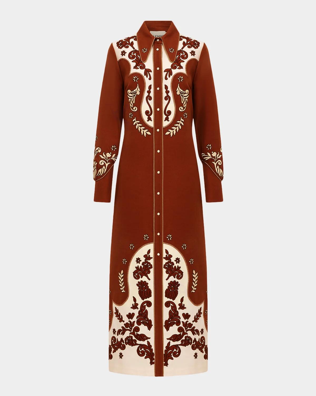 Duke Embroidered Maxi Shirtdress