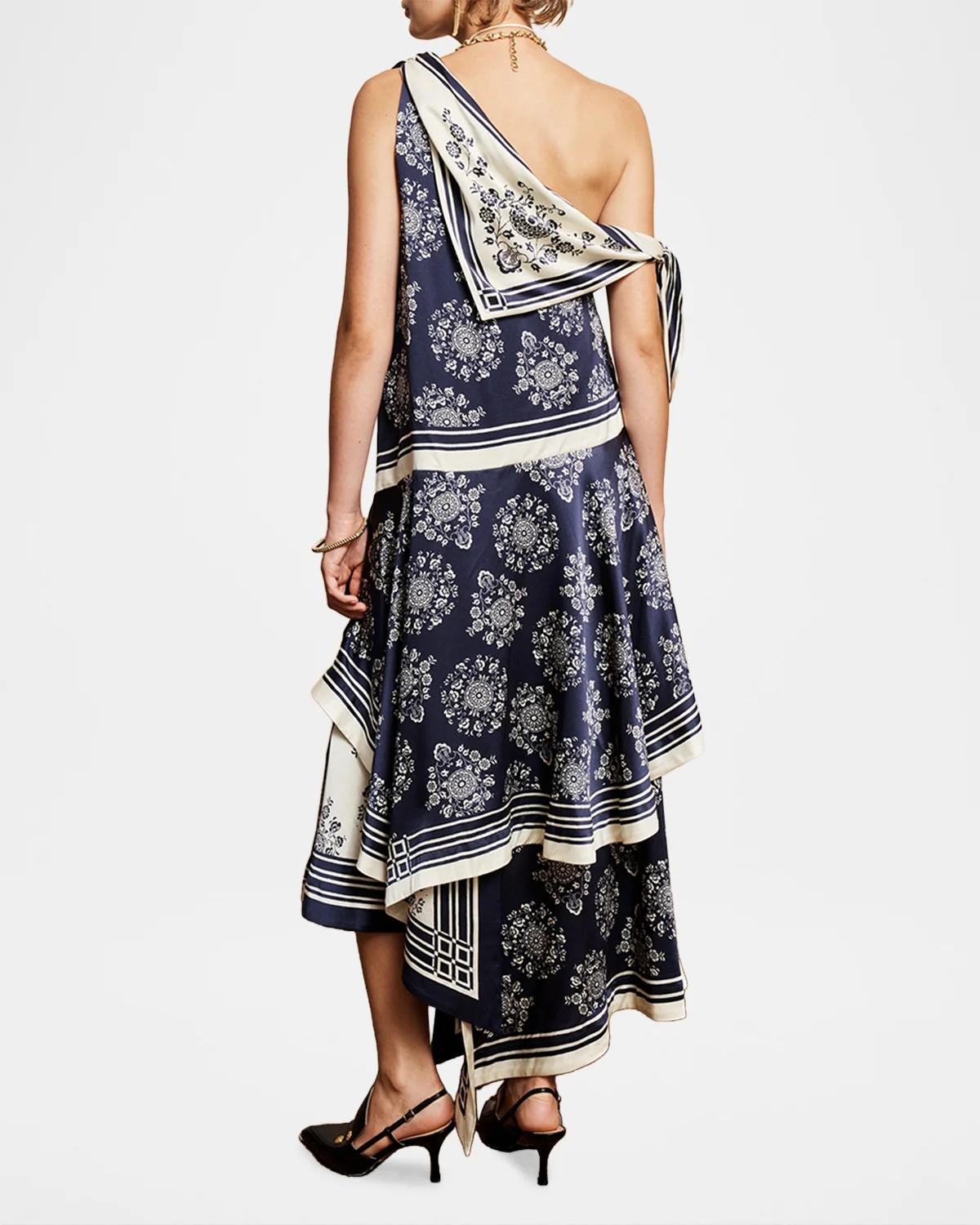Banderra Silk Scarf Asymmetric Dress - thumbnail 3