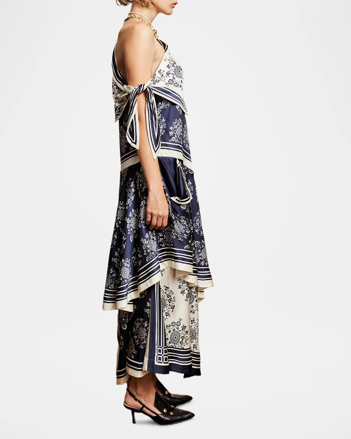 Banderra Silk Scarf Asymmetric Dress - thumbnail 5