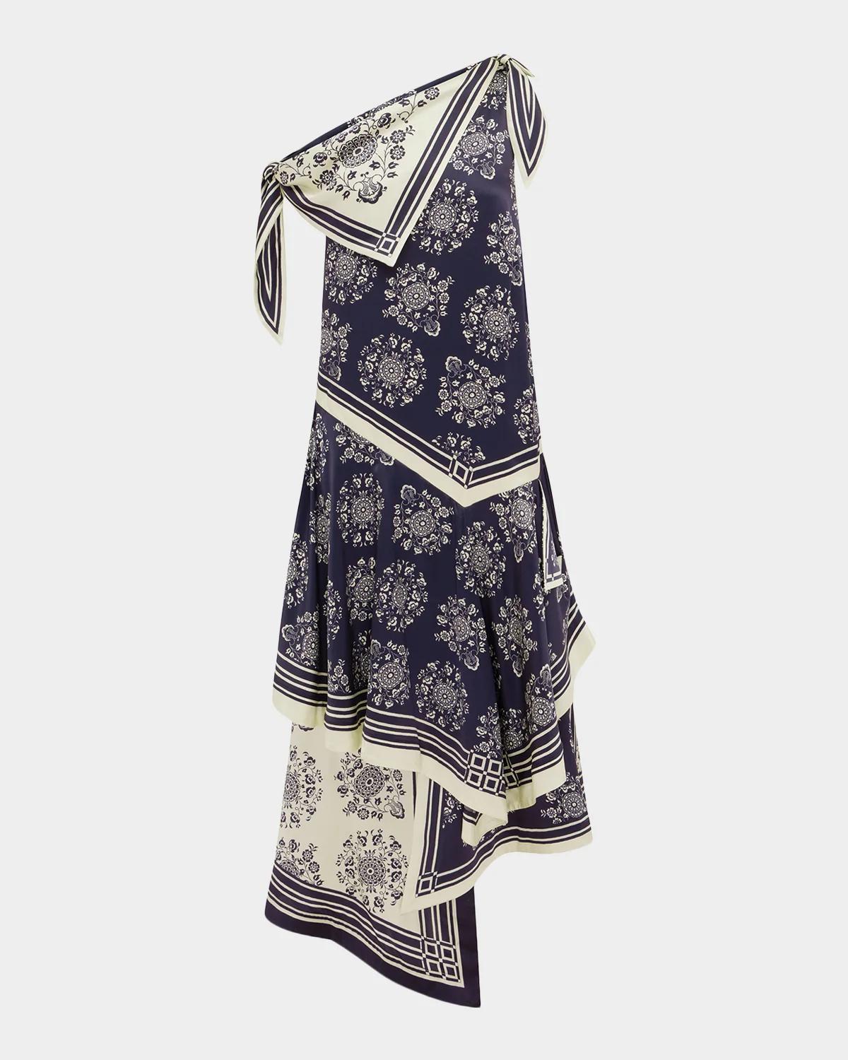 Banderra Silk Scarf Asymmetric Dress