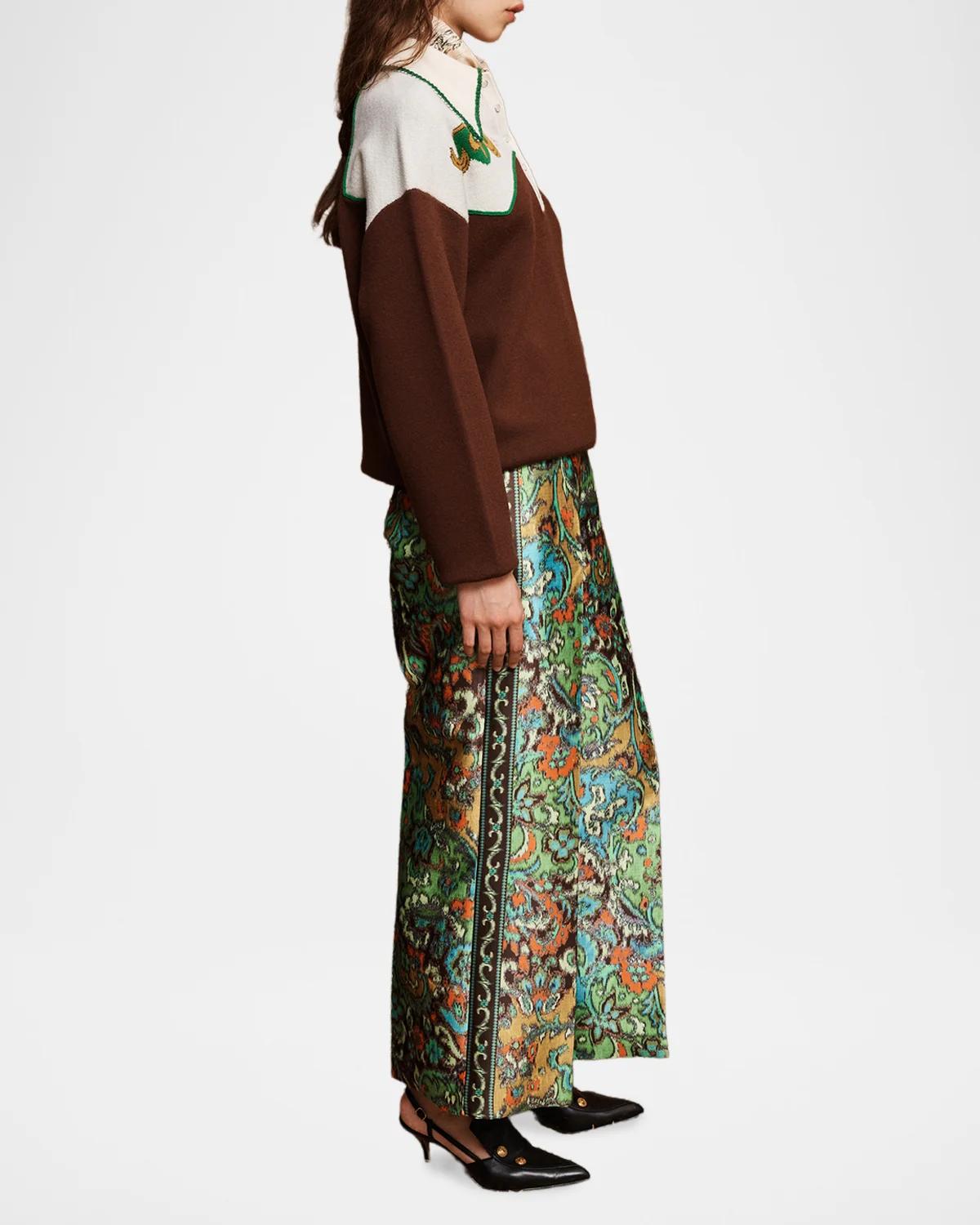 Charlotte Jacquard Wide-Leg Pants - thumbnail 2