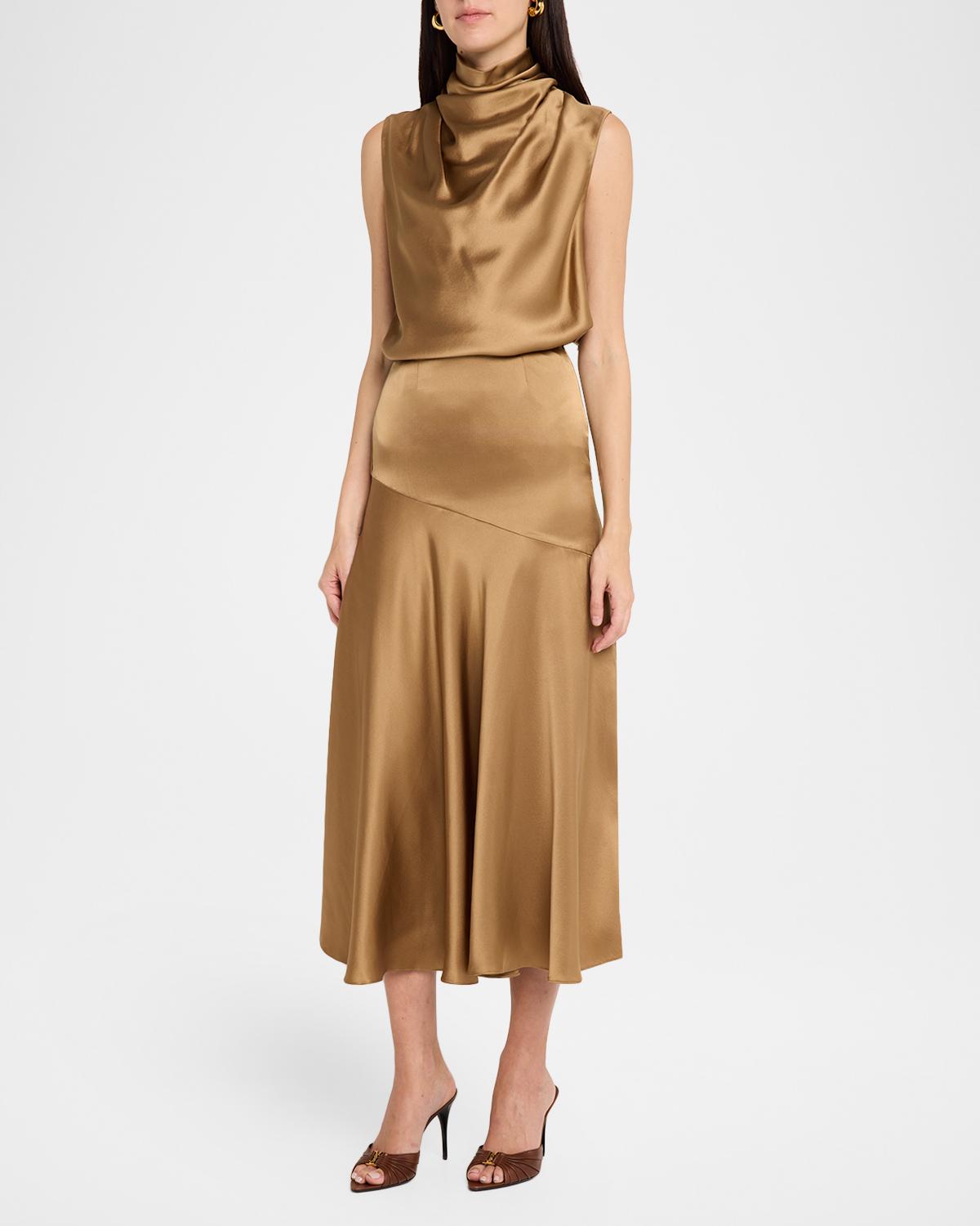 Kaia Sleeveless Cowl-Neck Silk Top - thumbnail 2