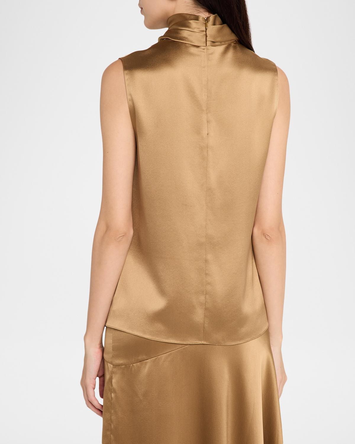 Kaia Sleeveless Cowl-Neck Silk Top - thumbnail 3