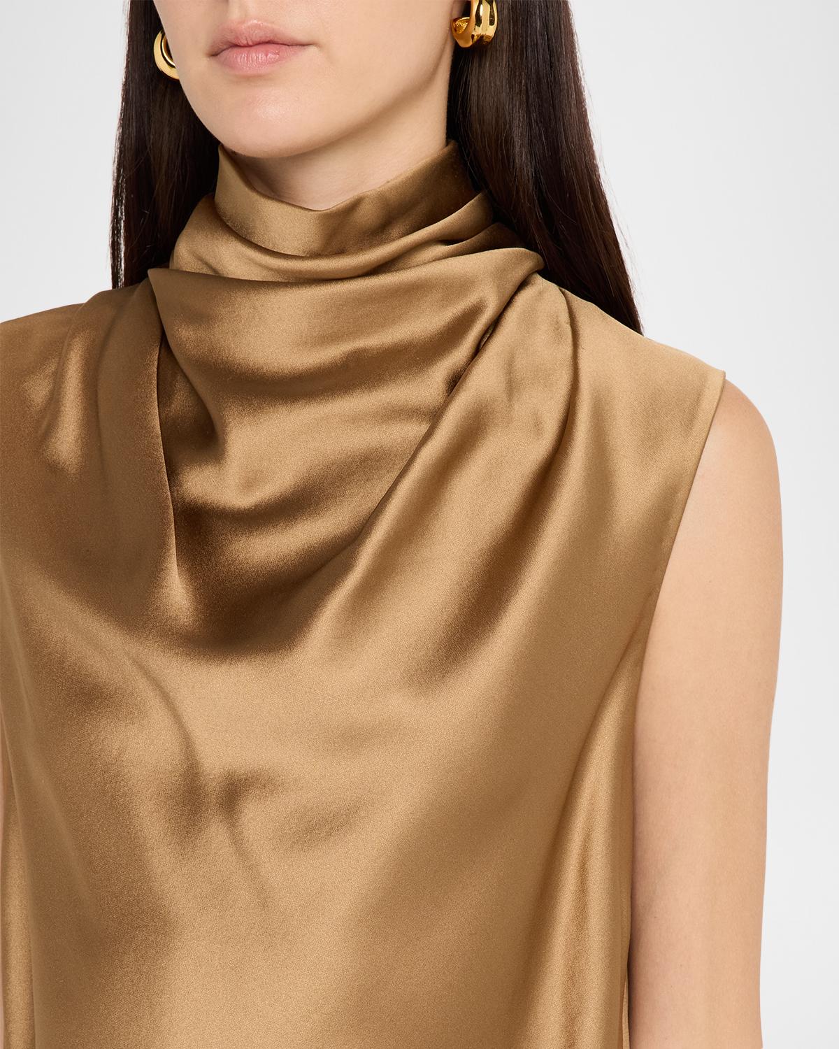 Kaia Sleeveless Cowl-Neck Silk Top - thumbnail 5
