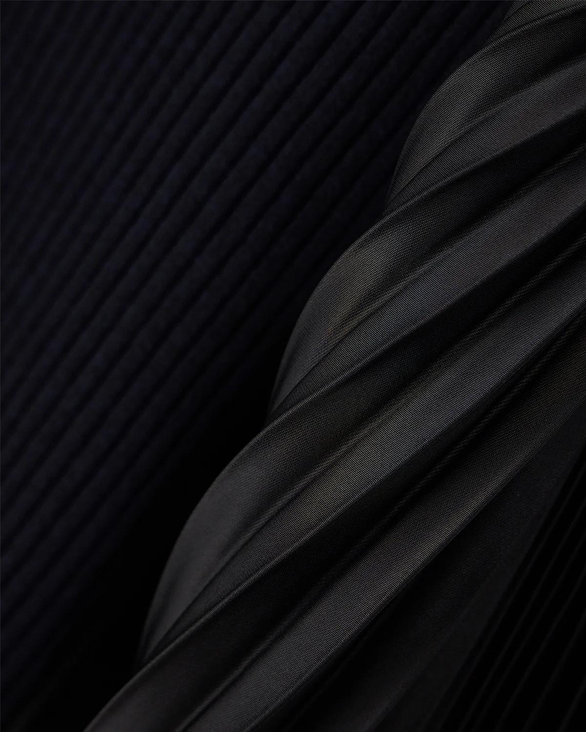 Pleated-Inset Rib Knit Midi Dress - thumbnail 5