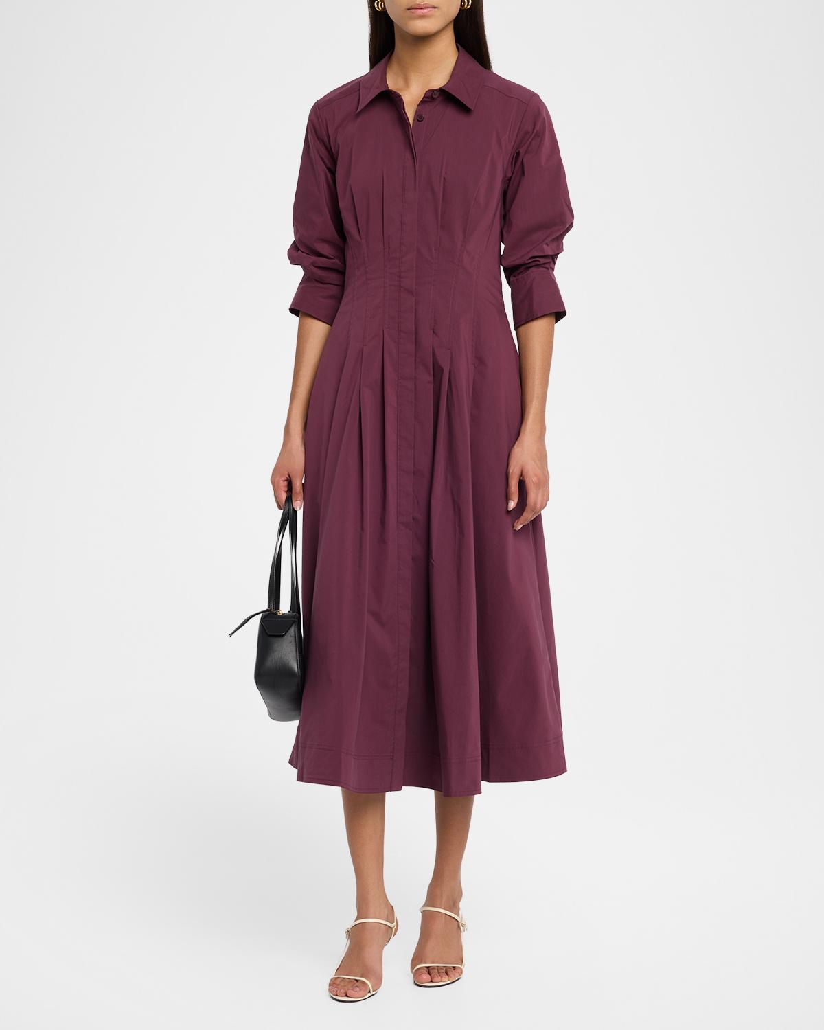 Jazz Pintuck Midi Shirtdress - thumbnail 2