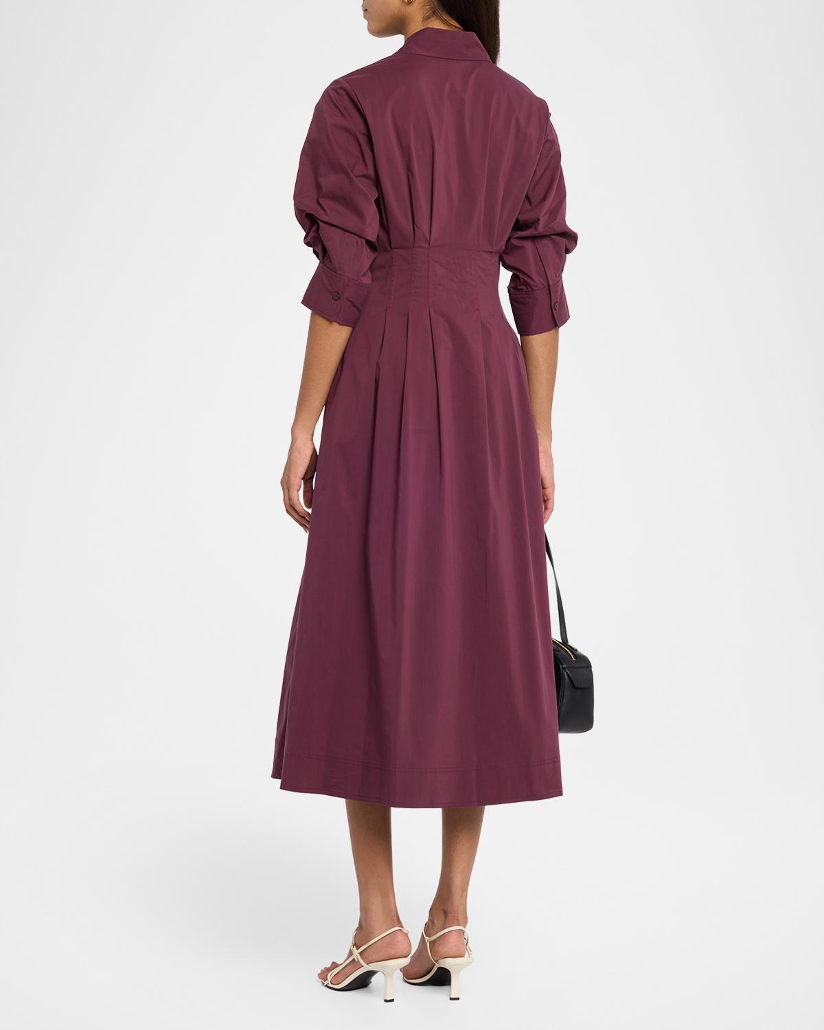 Jazz Pintuck Midi Shirtdress - thumbnail 3