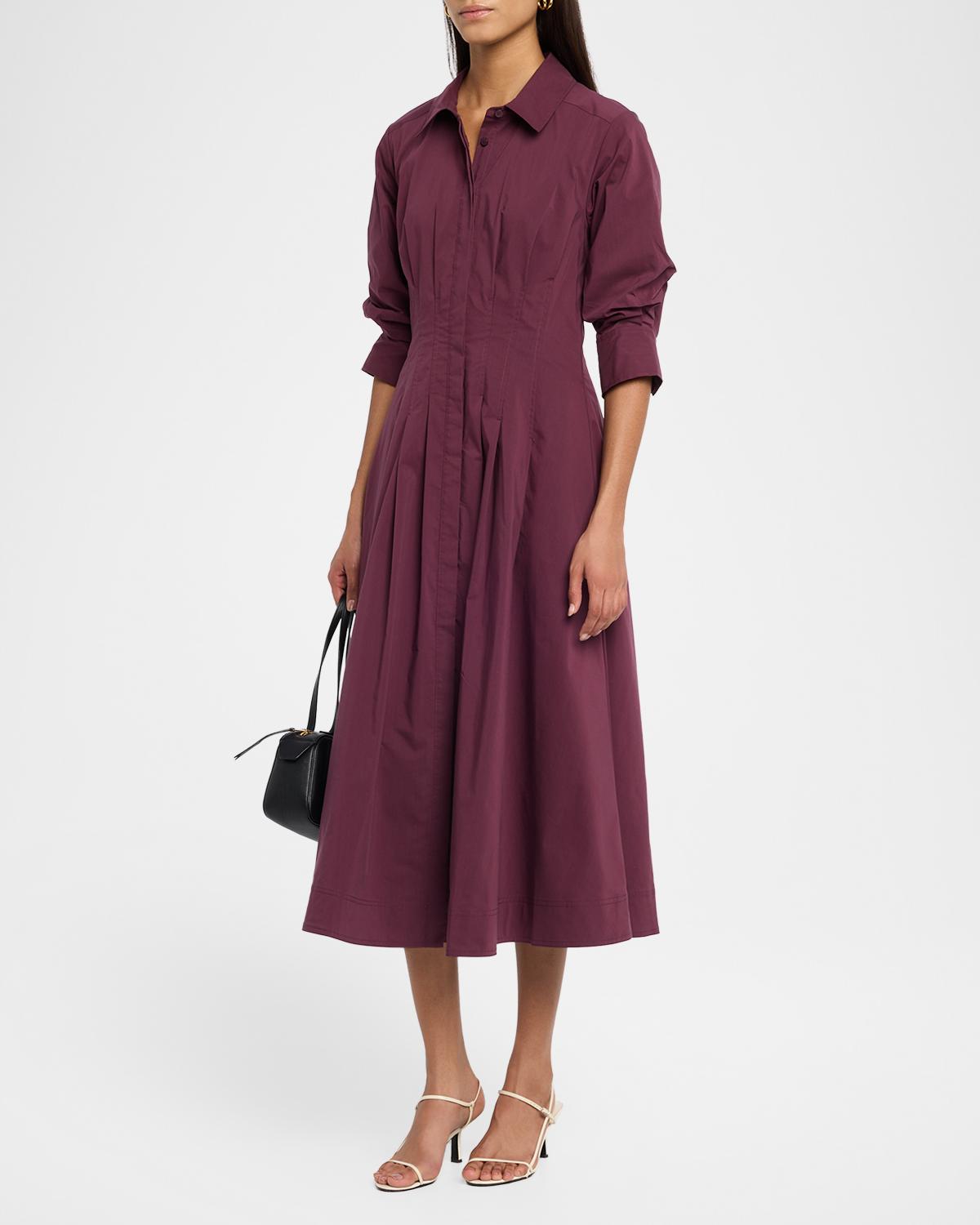 Jazz Pintuck Midi Shirtdress - thumbnail 4
