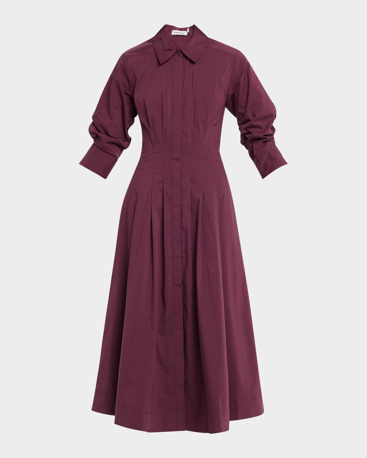 Jazz Pintuck Midi Shirtdress